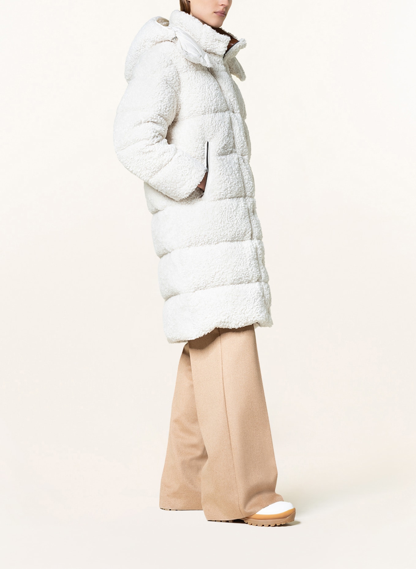 MONCLER Down parka HAINARDIA with teddy, Color: ECRU (Image 4)