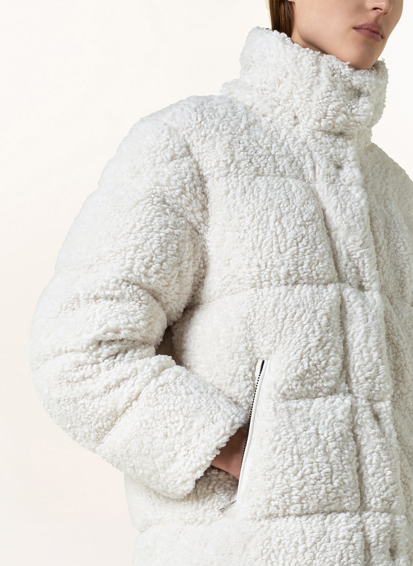 MONCLER Down parka HAINARDIA with teddy, Color: ECRU (Image 5)