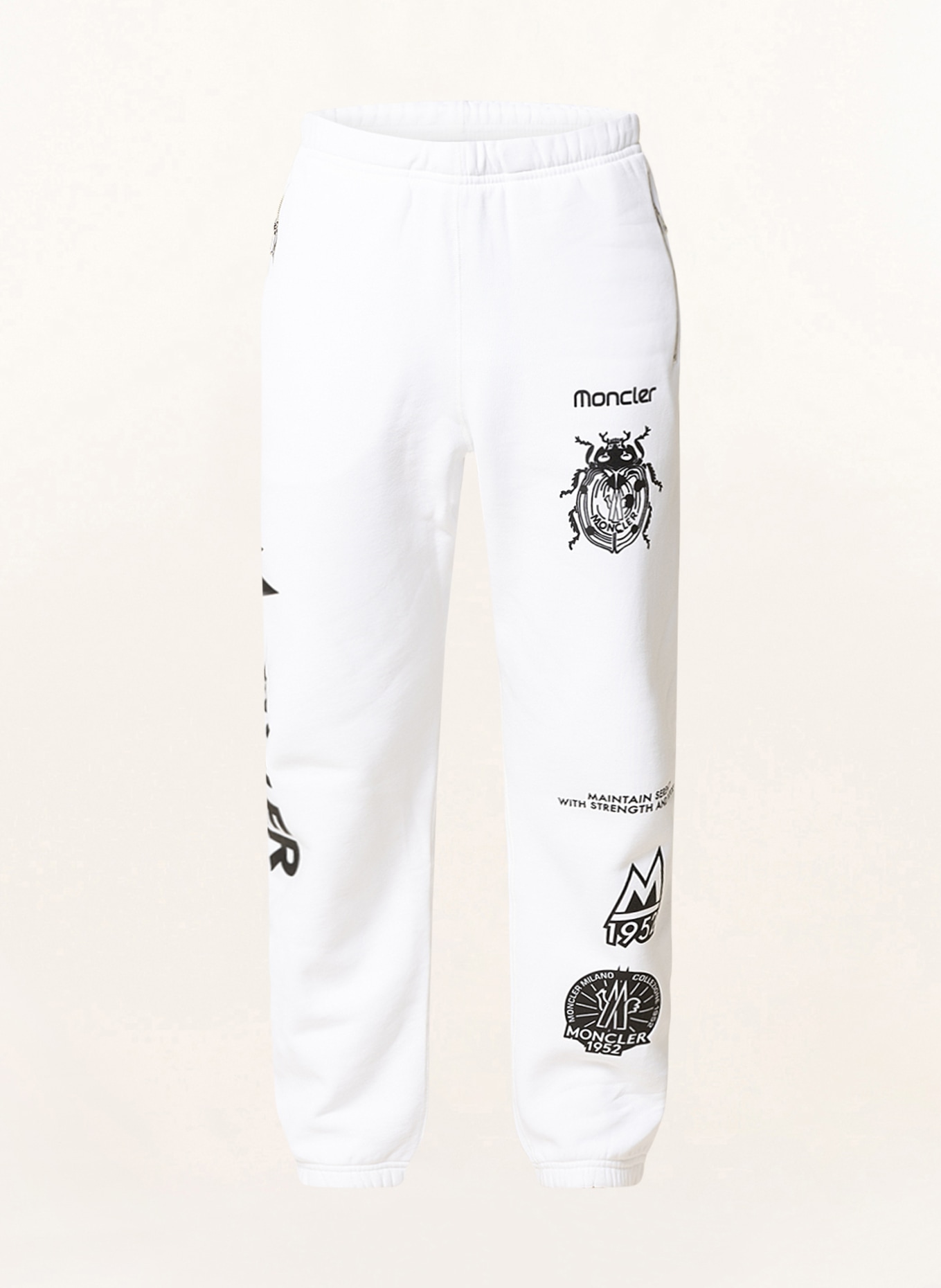 MONCLER GENIUS Pants in jogger style regular fit, Color: WHITE/ BLACK (Image 1)