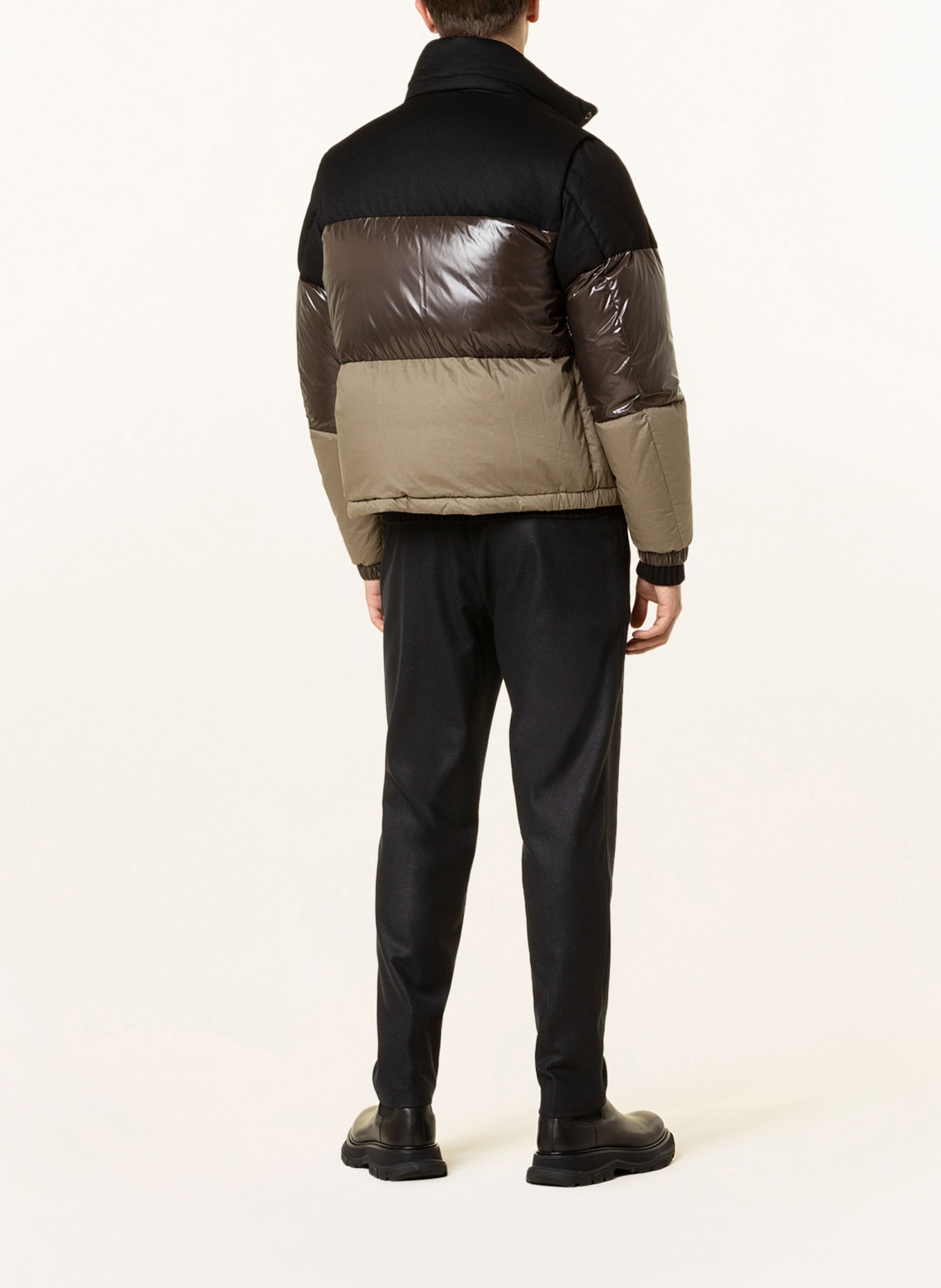 MONCLER 2-in-1 down jacket AVEILLAN in mixed materials, Color: BLACK (Image 3)