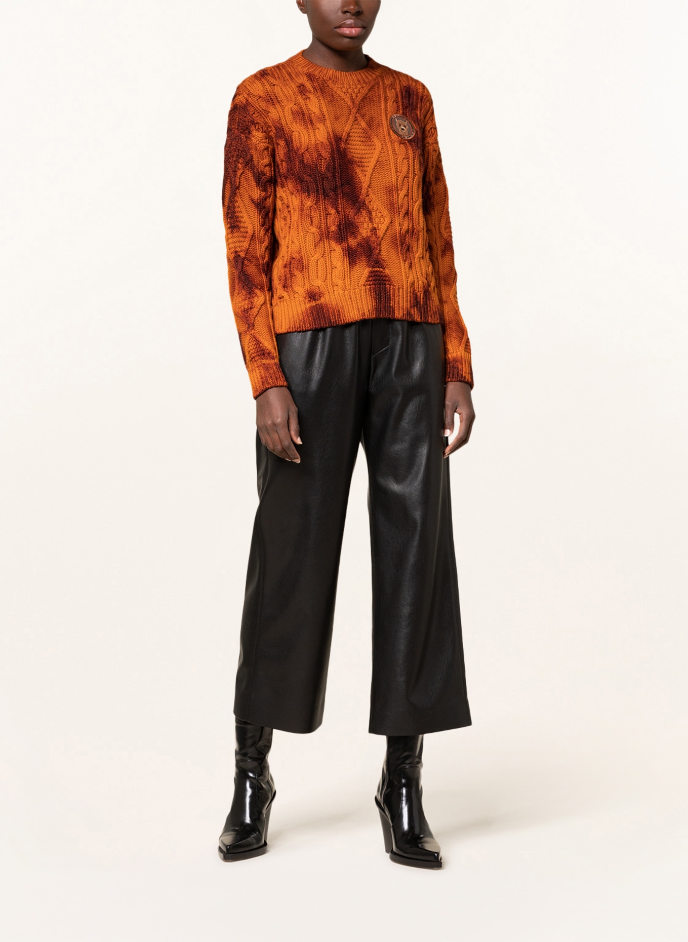 ALANUi Sweater PIEDRAS ROJAS FISHERMAN, Color: DARK ORANGE/ BROWN (Image 2)