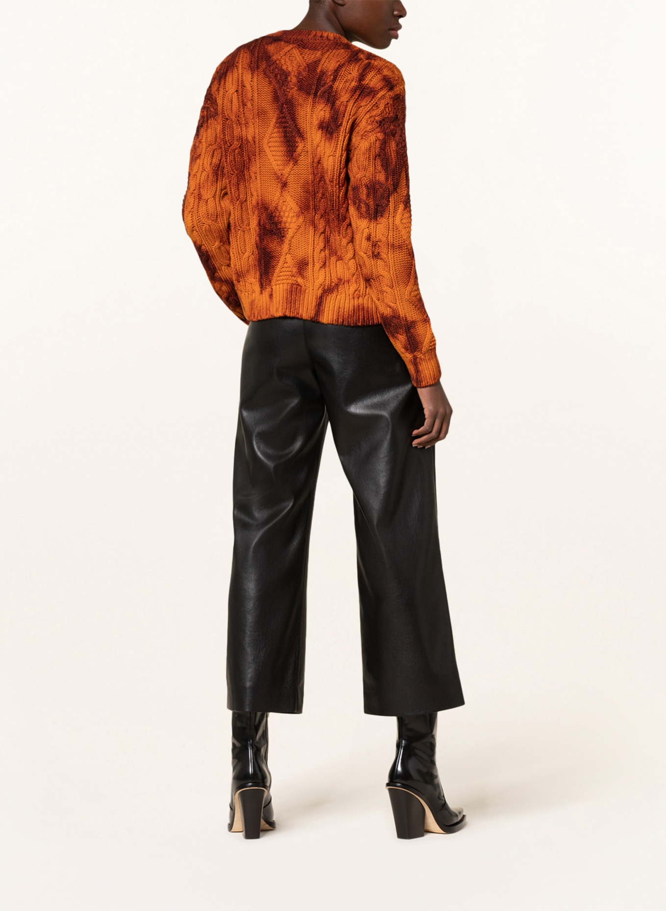 ALANUi Sweater PIEDRAS ROJAS FISHERMAN, Color: DARK ORANGE/ BROWN (Image 3)