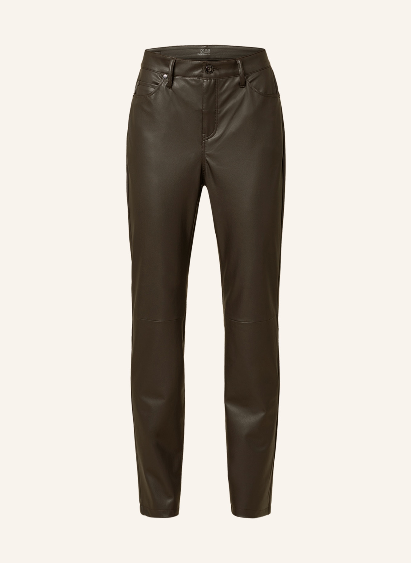 MAC Pants in leather look , Color: DARK BROWN (Image 1)