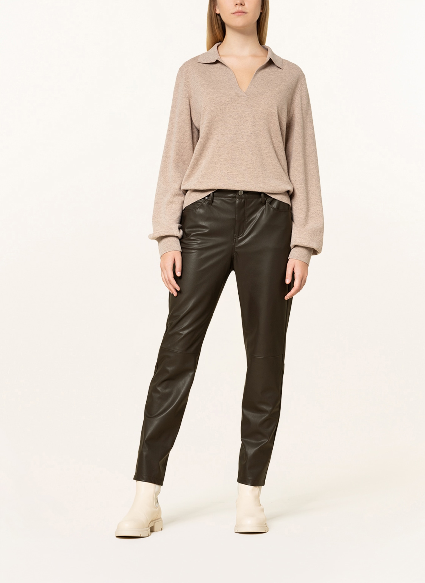 MAC Pants in leather look , Color: DARK BROWN (Image 2)