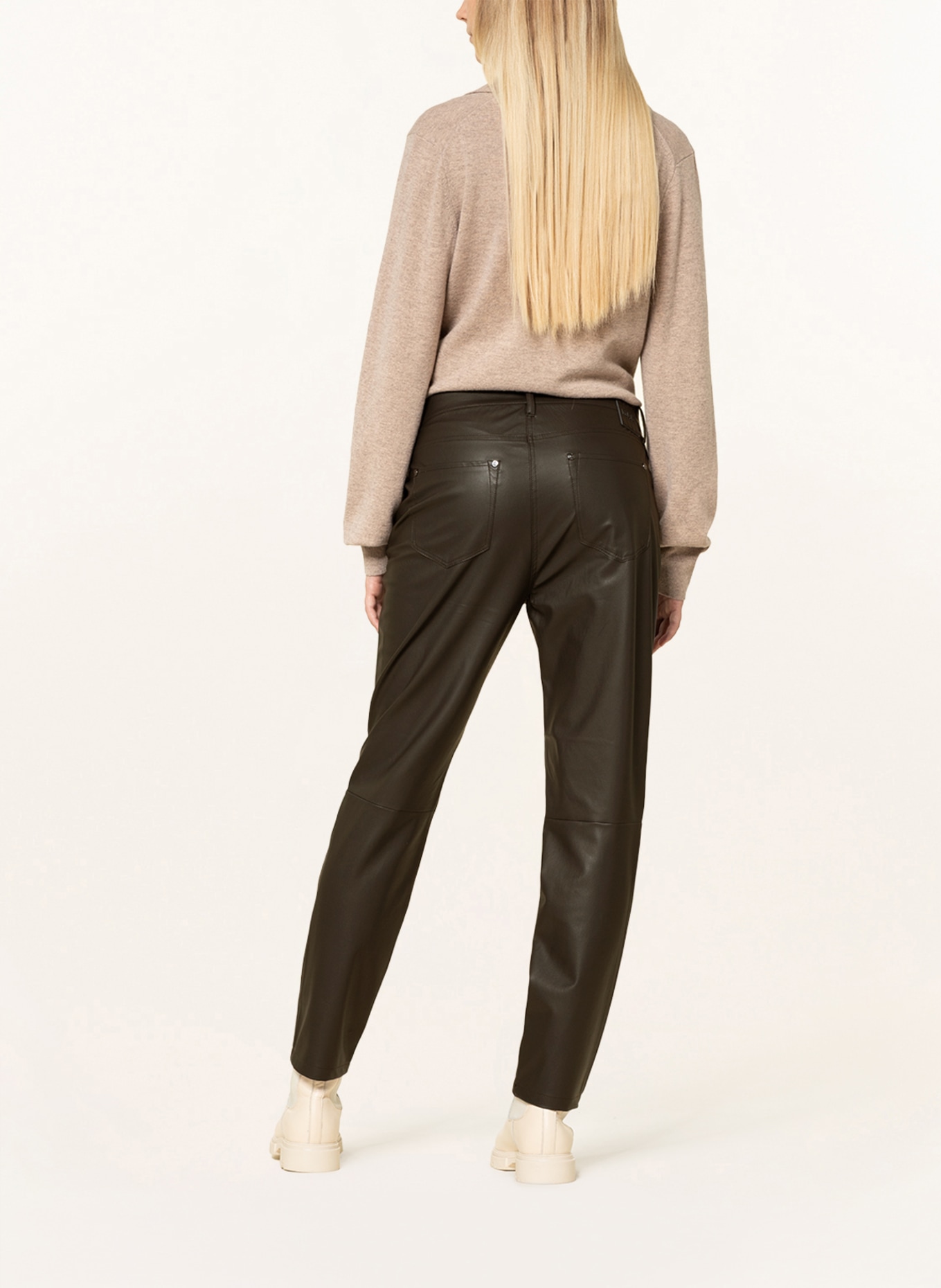 MAC Pants in leather look , Color: DARK BROWN (Image 3)