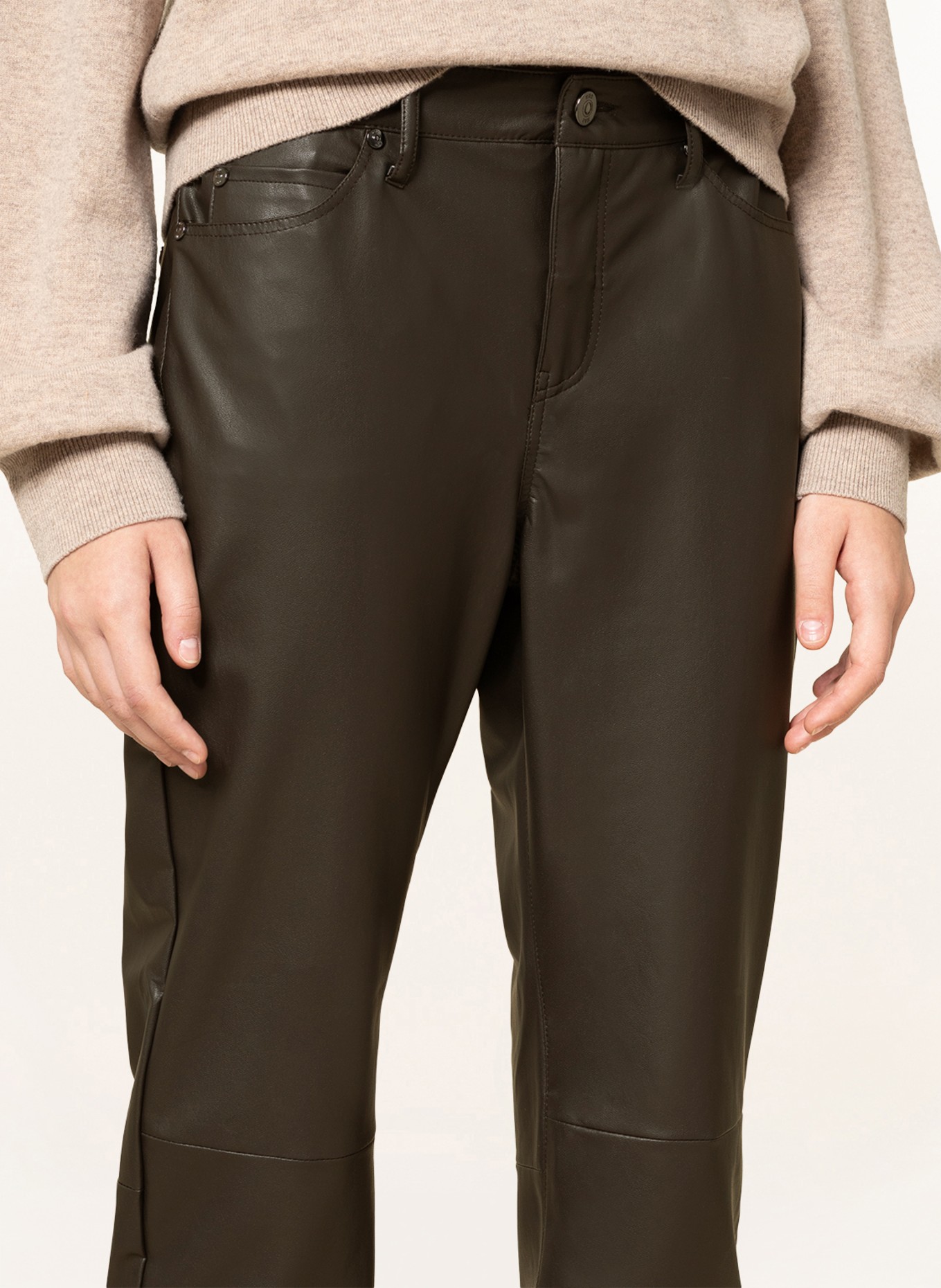 MAC Pants in leather look , Color: DARK BROWN (Image 5)