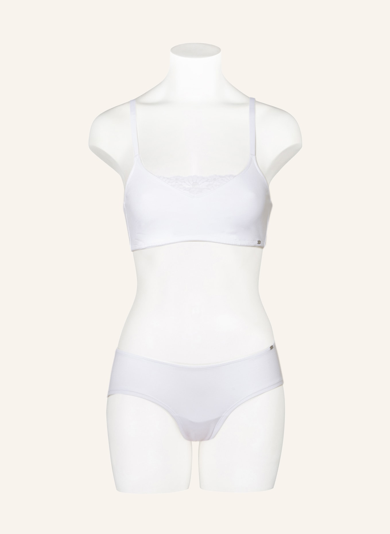 Skiny Bralette COTTON LACE , Color: WHITE (Image 2)