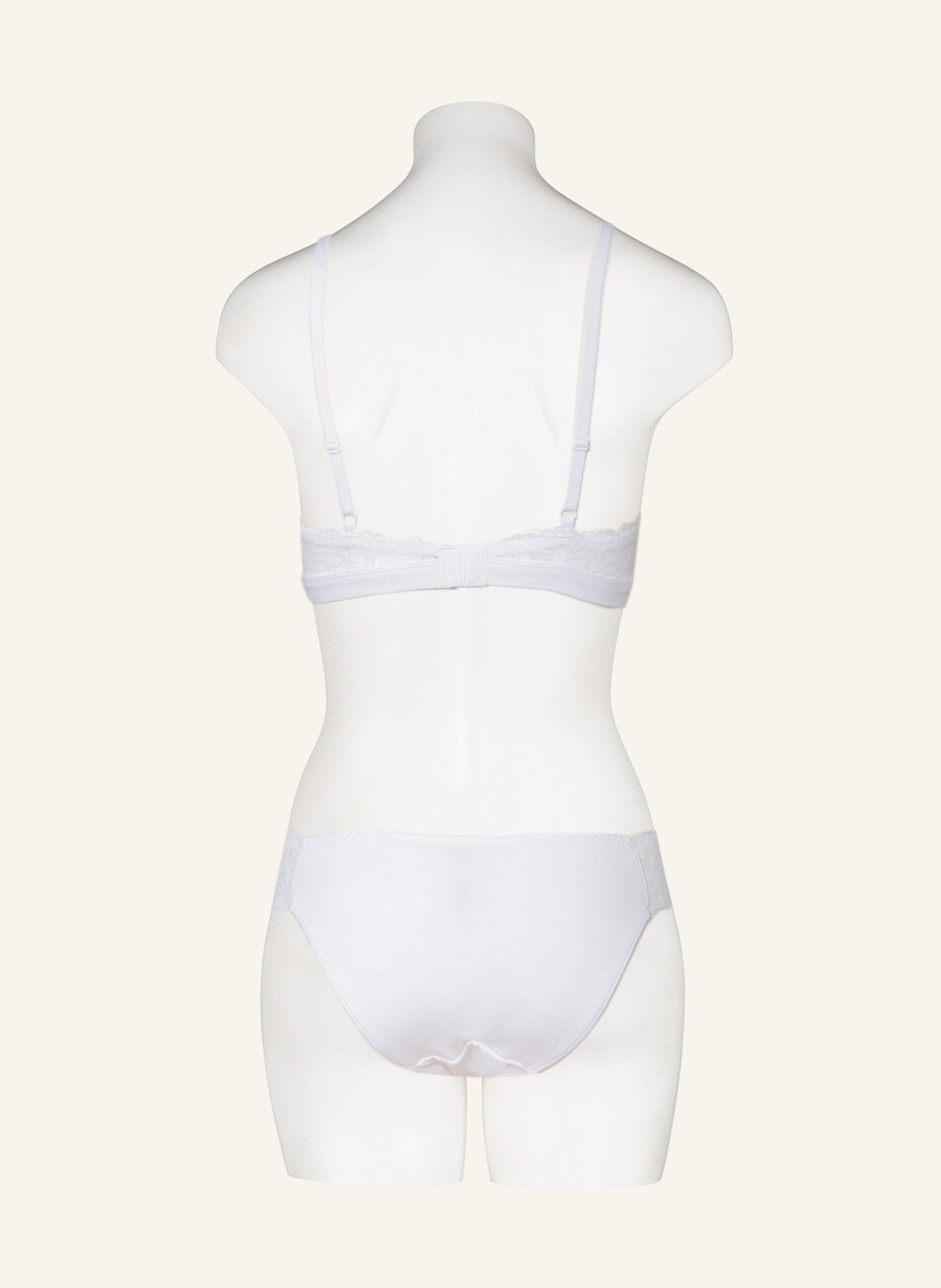 Skiny Triangle bra COTTON LACE , Color: WHITE (Image 4)