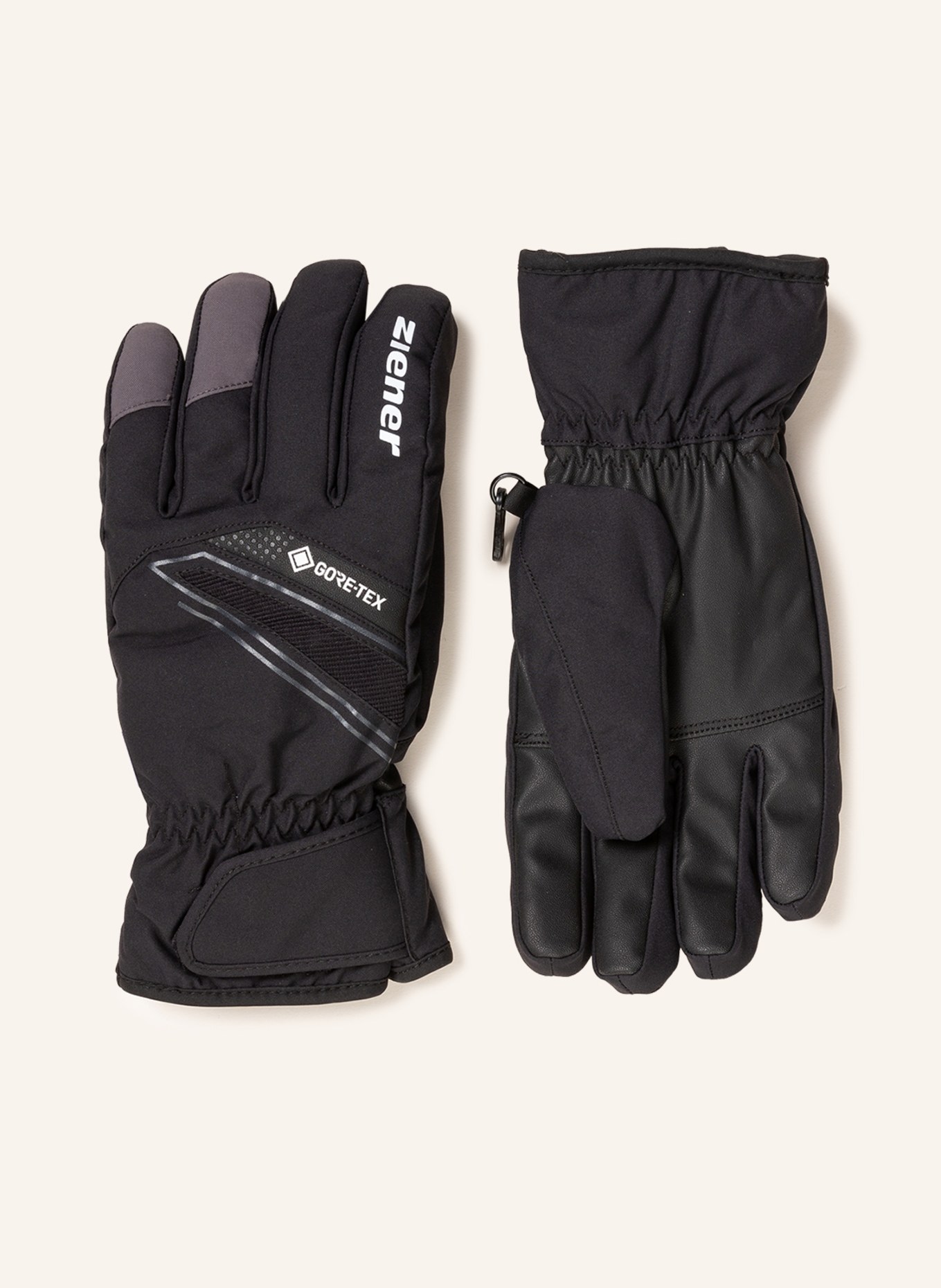 ziener Skiing gloves GUNAR GTX, Color: BLACK (Image 1)