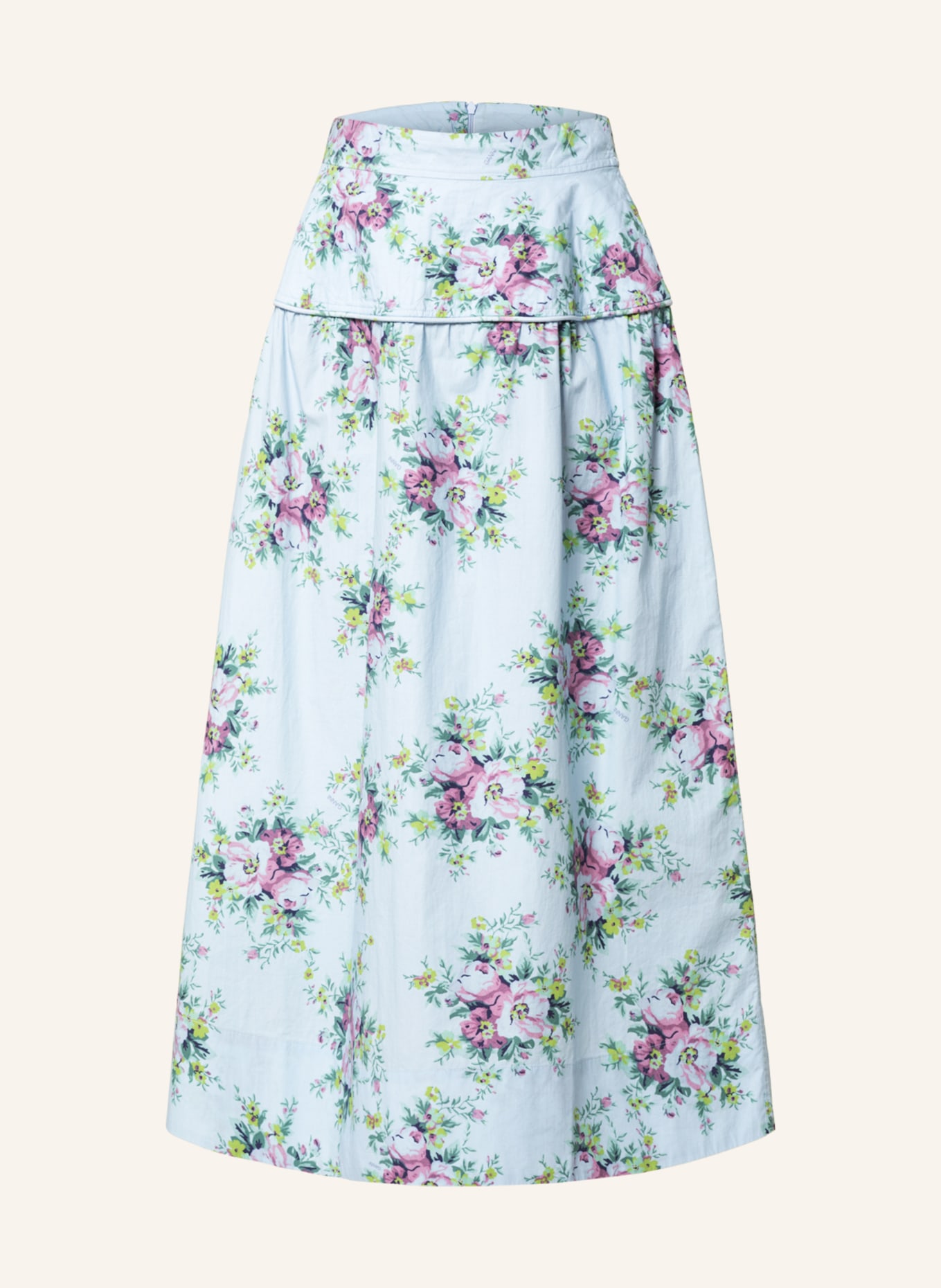 GANNI Skirt, Color: LIGHT BLUE/ ROSE/ GREEN (Image 1)