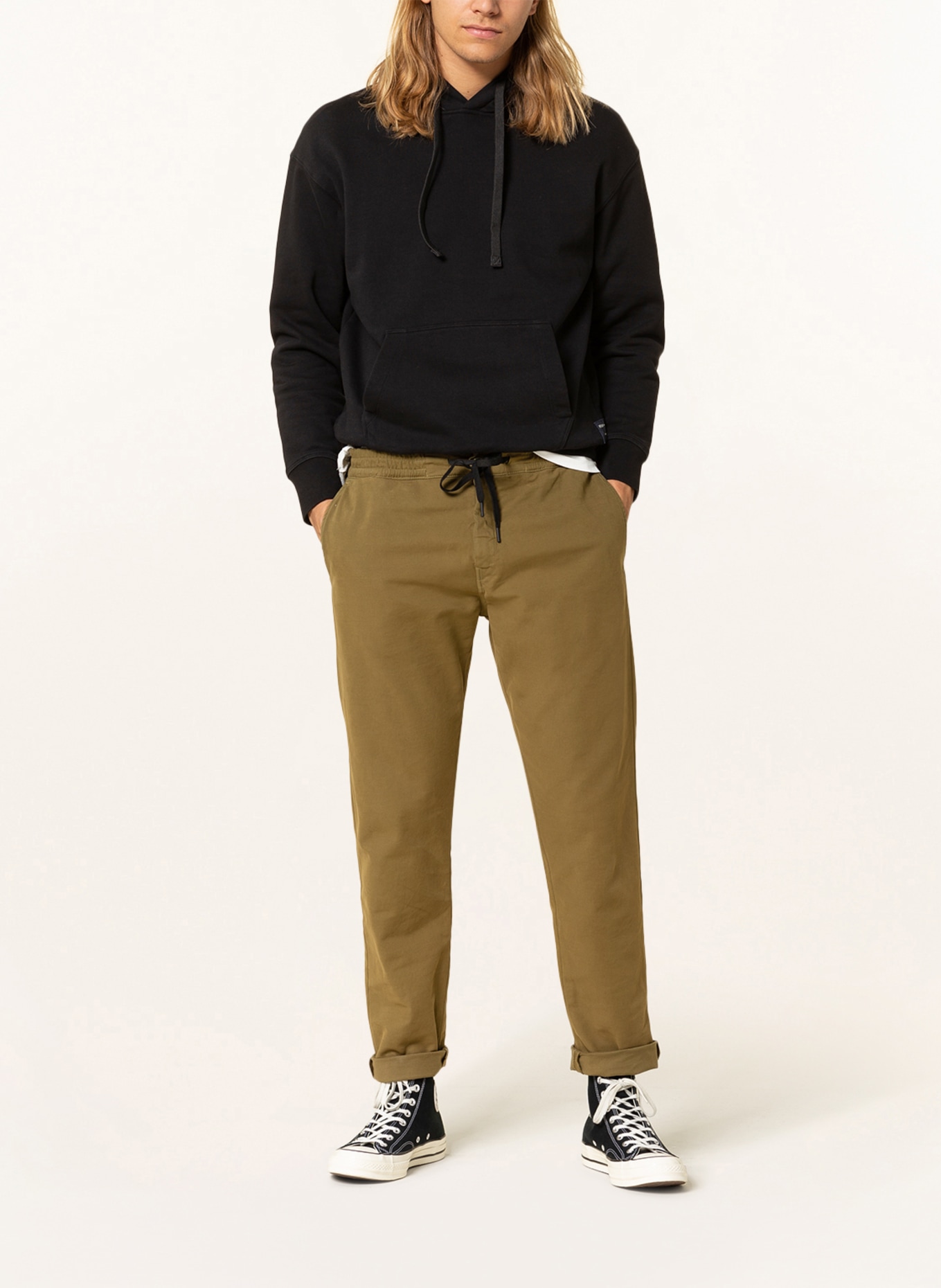 REPLAY Spodnie w stylu dresowym slim fit , Kolor: OLIWKOWY (Obrazek 2)