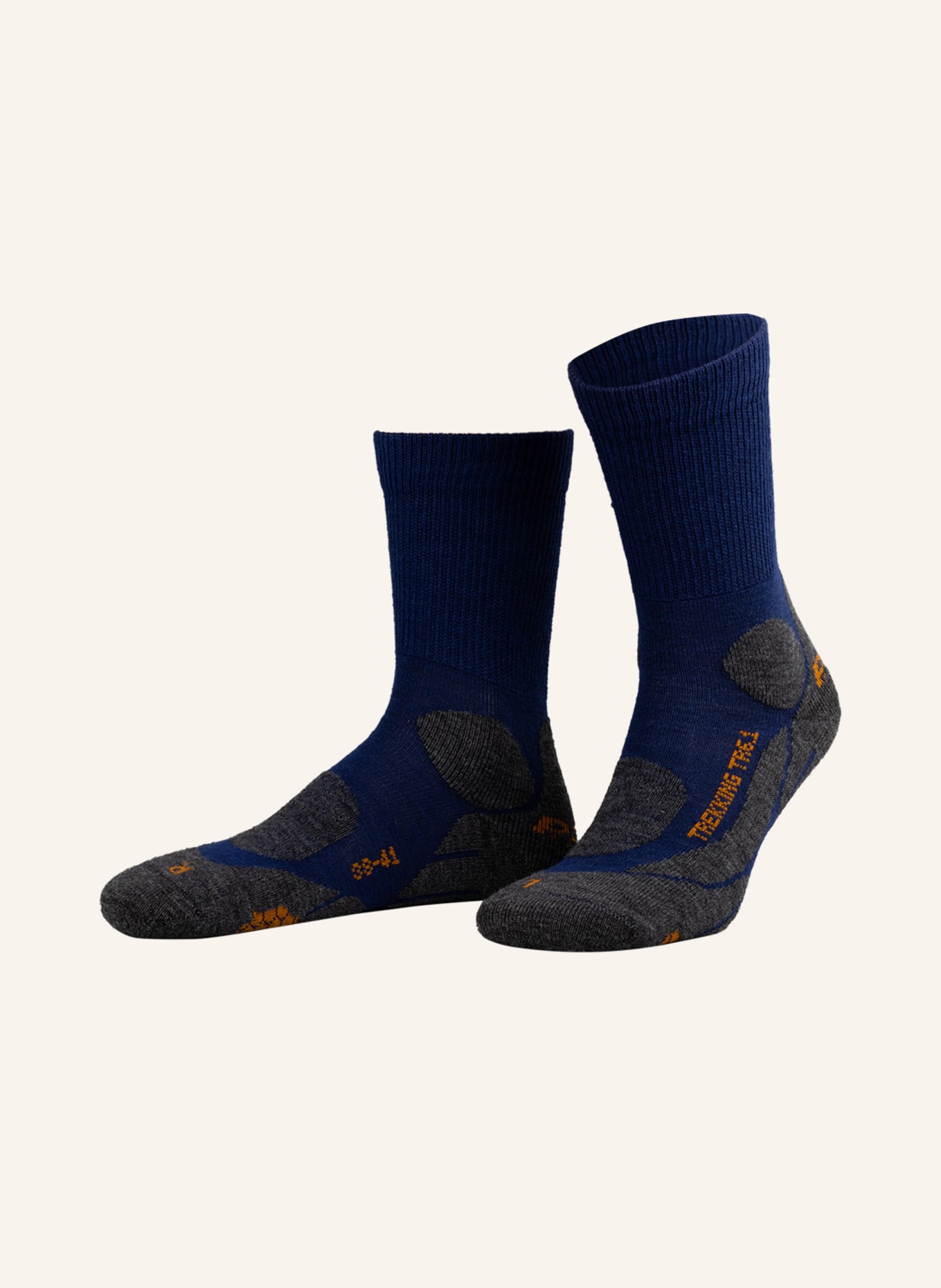 P.A.C. Trekking-Socken TR 6.1 MEDIUM mit Merinowolle, Farbe: DUNKELBLAU/ GRAU (Bild 1)