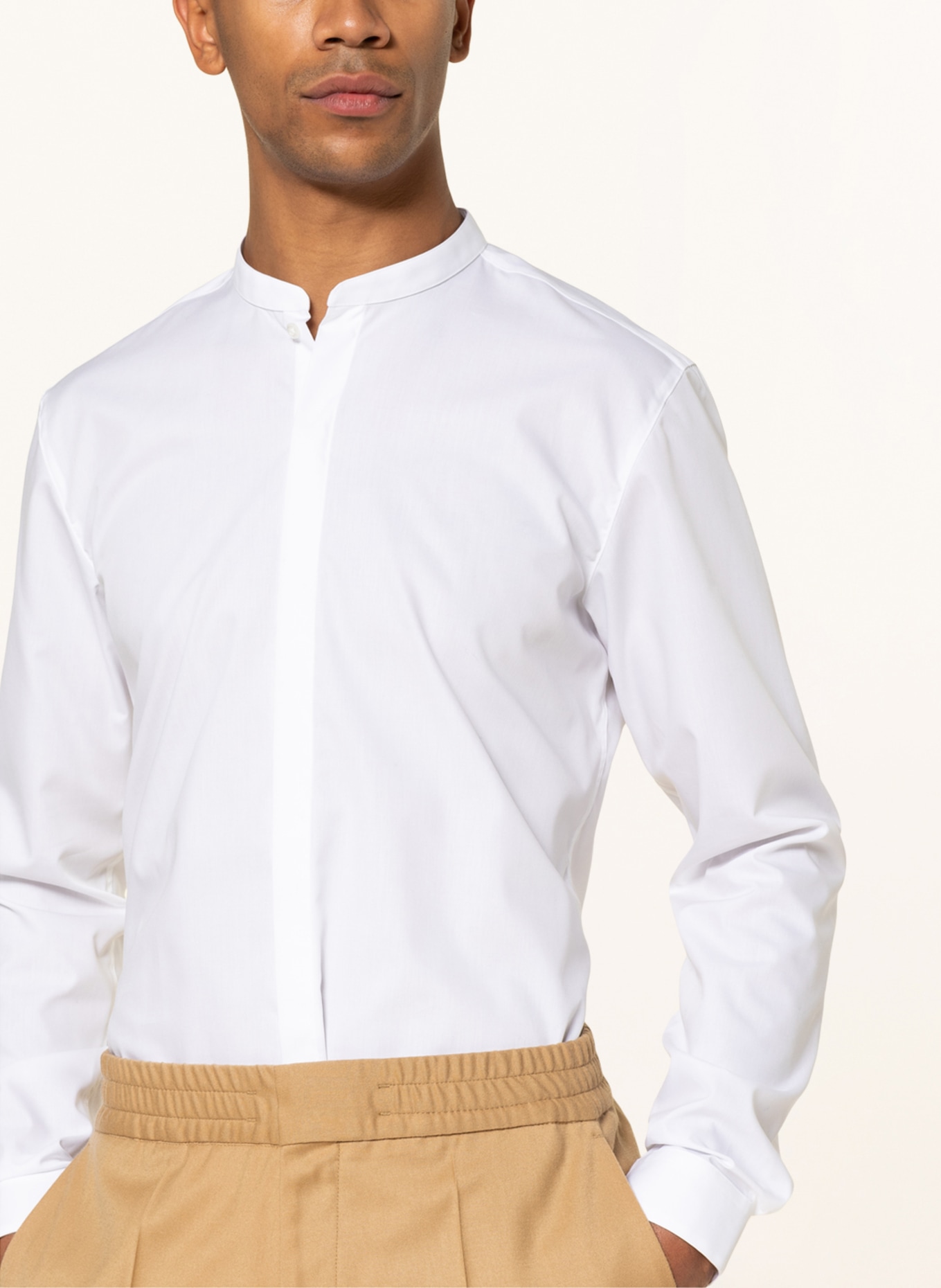 HUGO Shirt ENRIQUE extra slim fit with stand-up collar, Color: WHITE (Image 4)