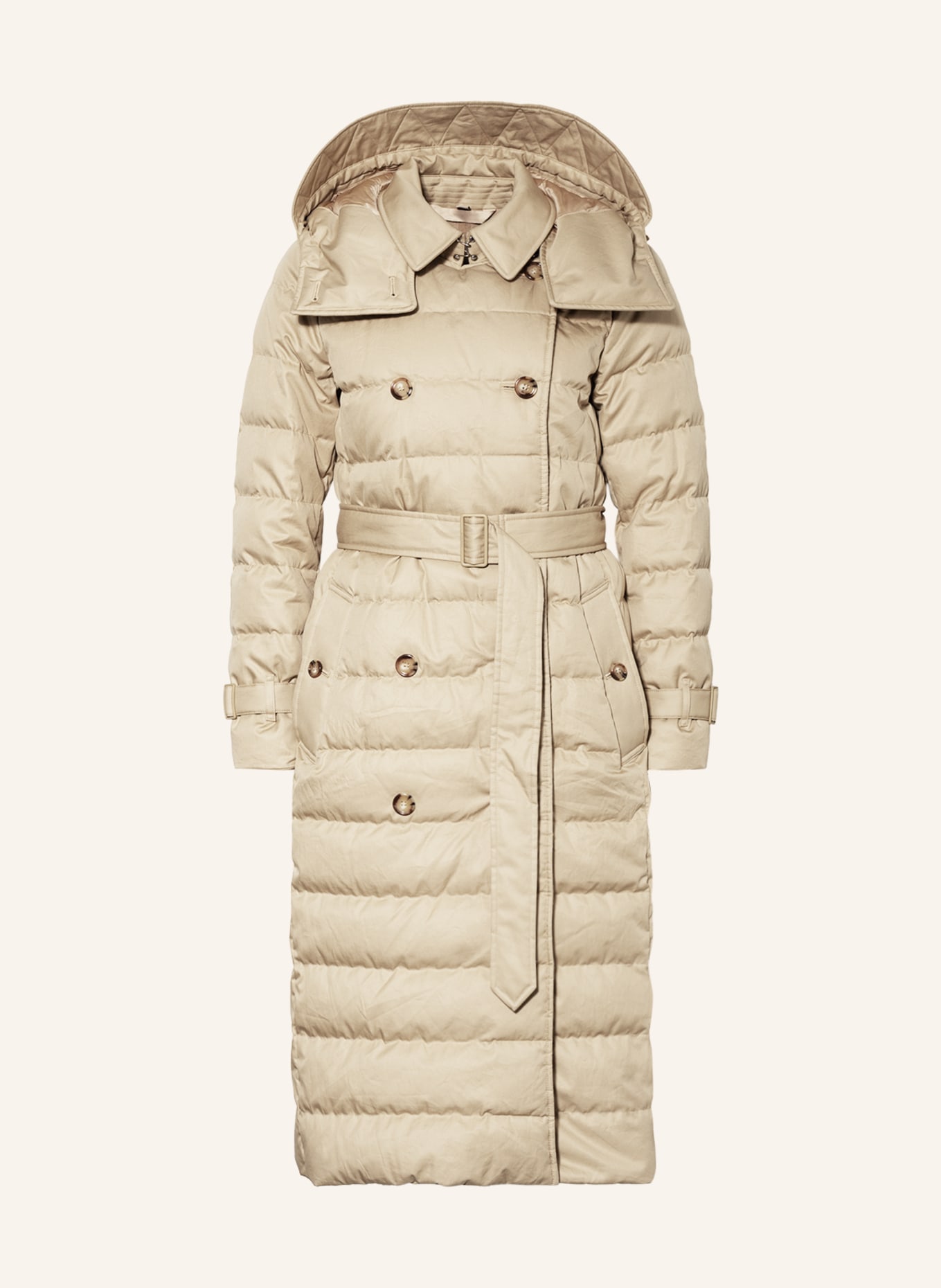 BURBERRY Péřový kabát ABBOTSLEY s odnímatelnou kapucí, Barva: BÉŽOVÁ (Obrázek 1)