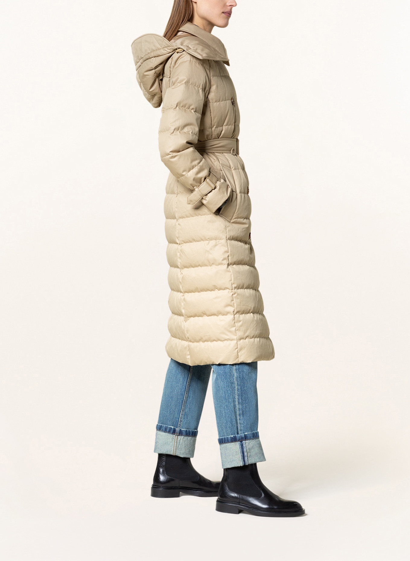BURBERRY Péřový kabát ABBOTSLEY s odnímatelnou kapucí, Barva: BÉŽOVÁ (Obrázek 4)