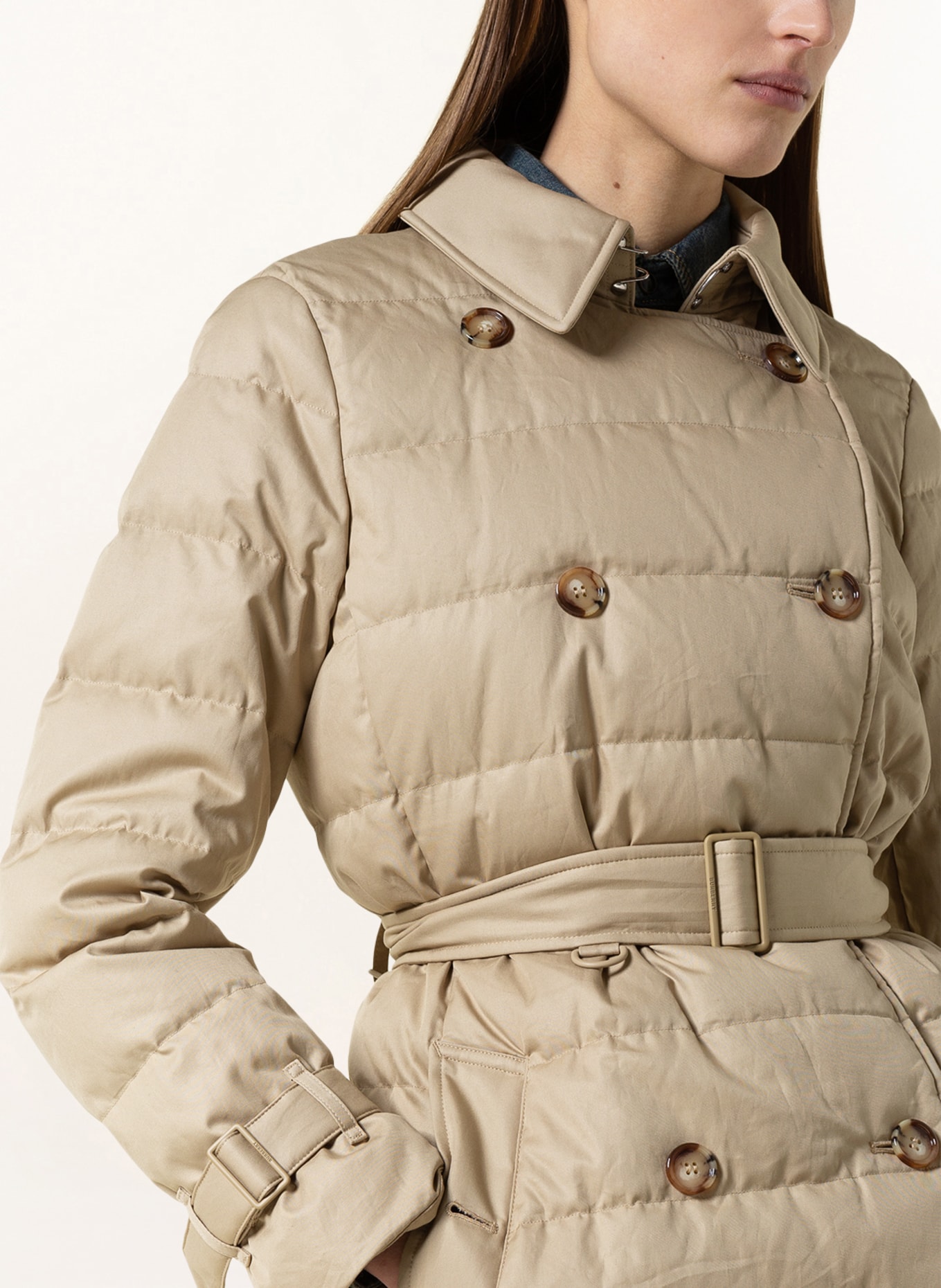 BURBERRY Péřový kabát ABBOTSLEY s odnímatelnou kapucí, Barva: BÉŽOVÁ (Obrázek 5)