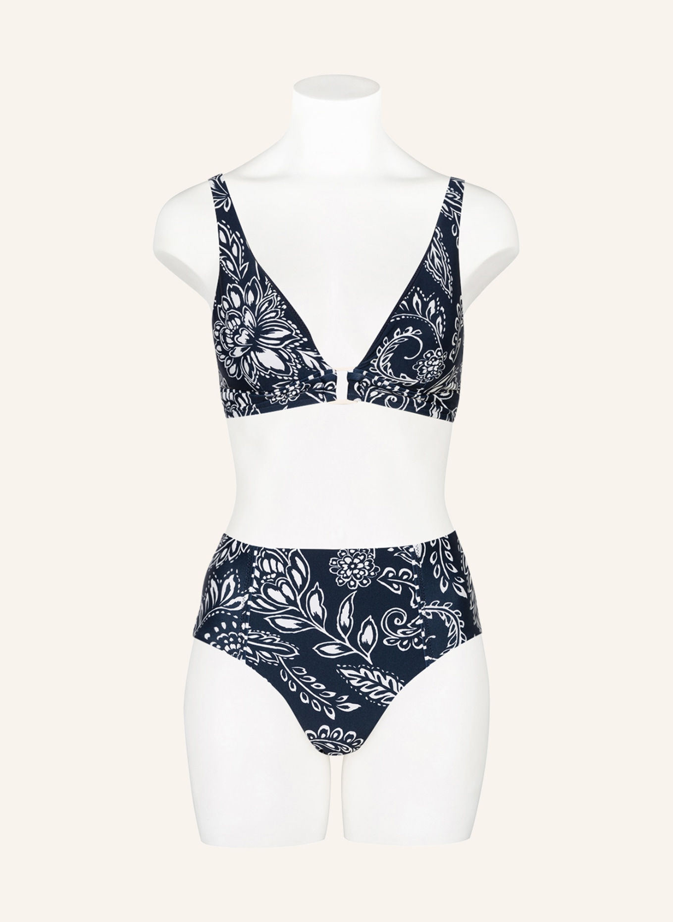 SEAFOLLY Bralette bikini top FOLKLORE, Color: DARK BLUE/ WHITE (Image 2)