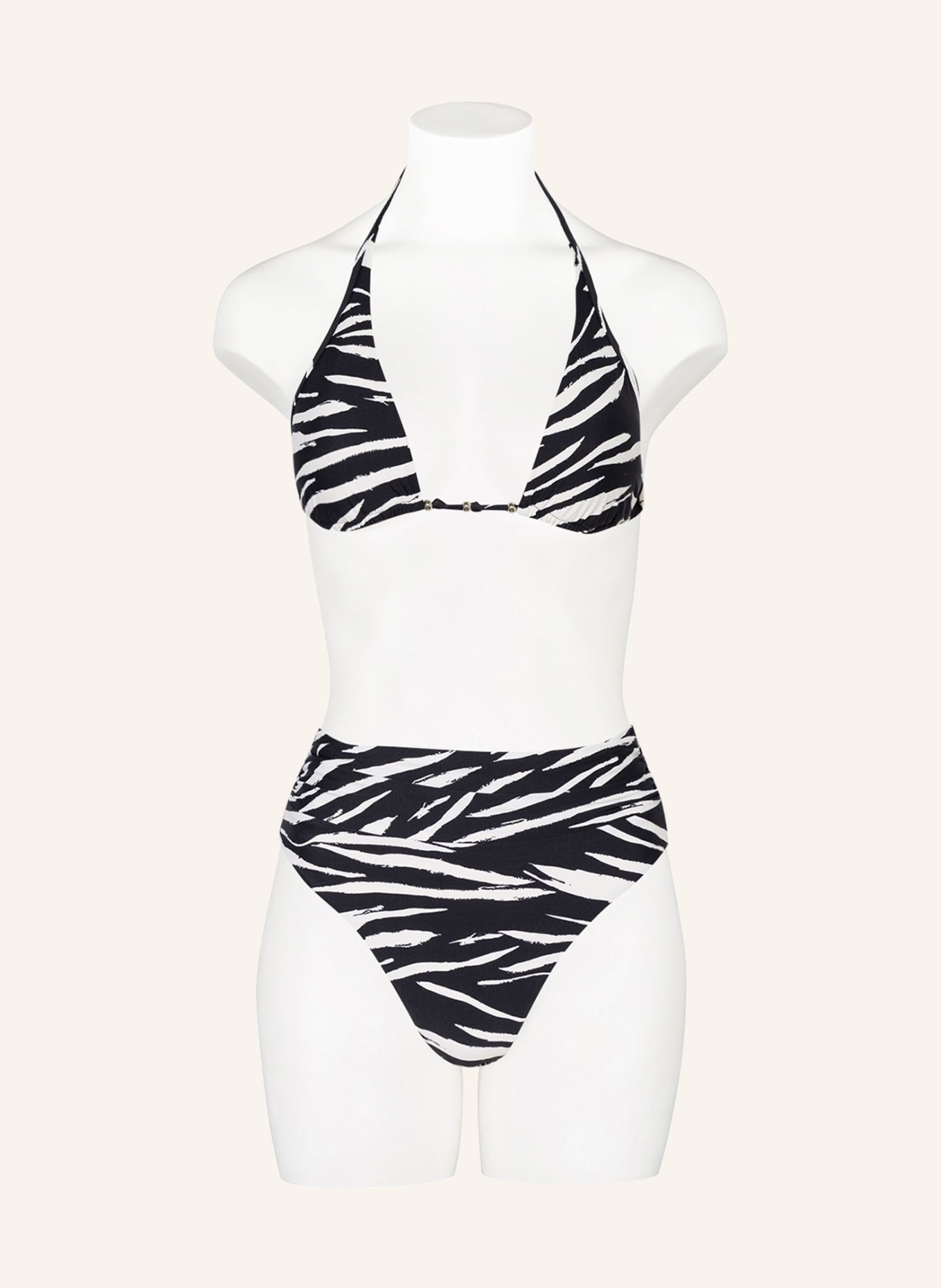 SEAFOLLY High waist bikini bottoms SKIN DEEP, Color: BLACK/ ECRU (Image 2)