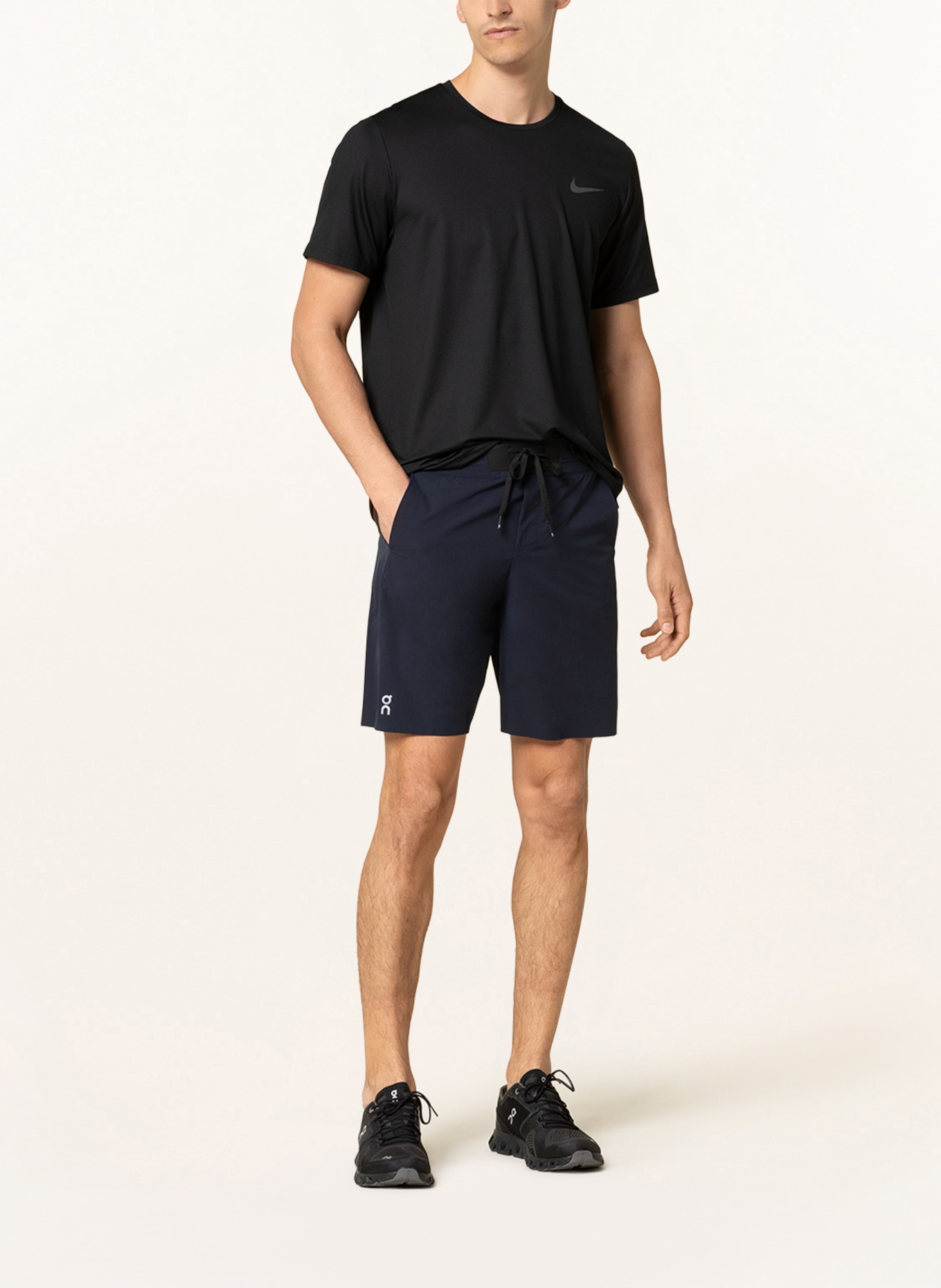 On 2-in-1 running shorts HYBRID, Color: DARK BLUE (Image 2)