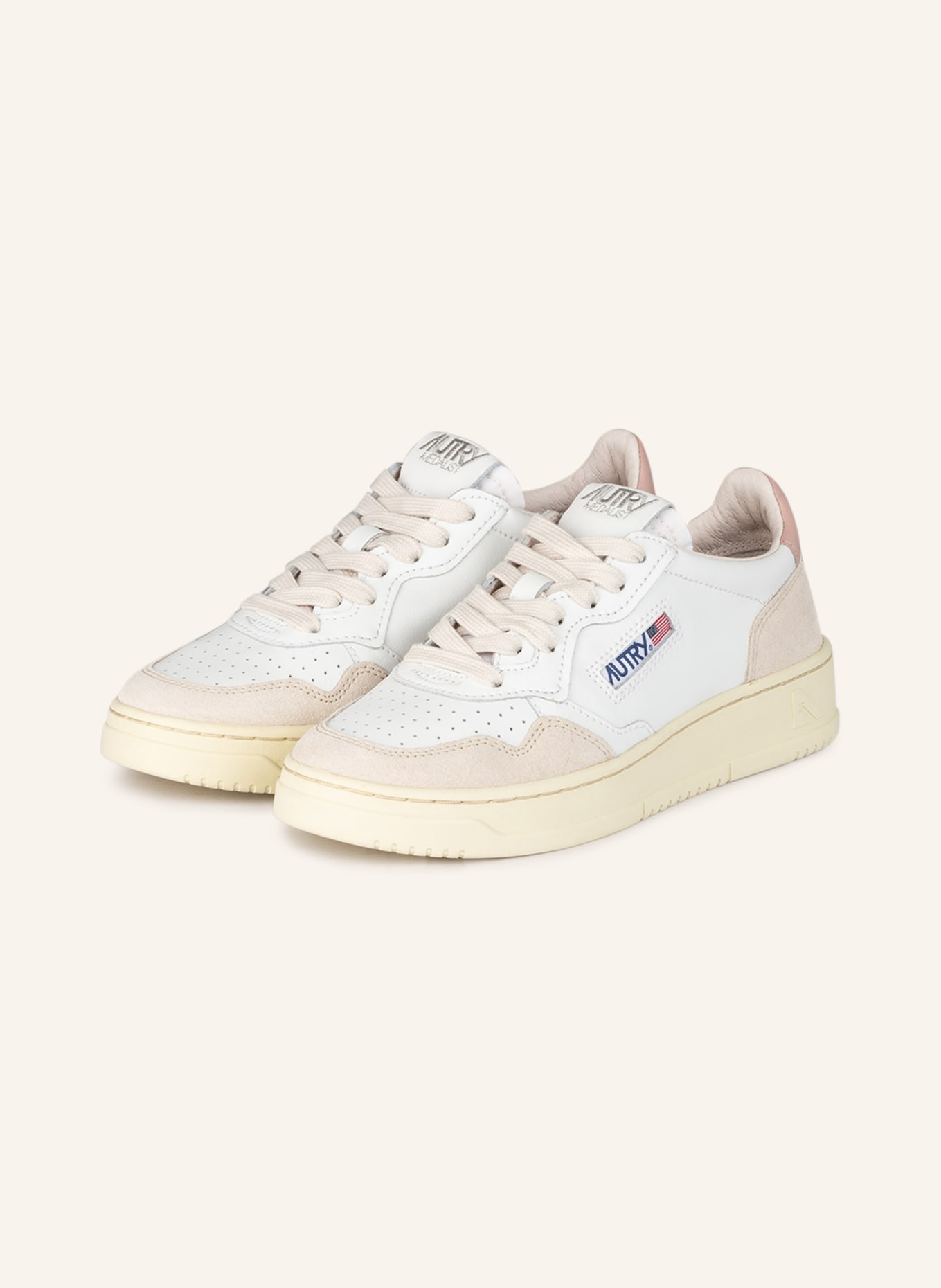 AUTRY Sneaker MEDALIST LOW LS, Farbe: WEISS/ BEIGE (Bild 1)