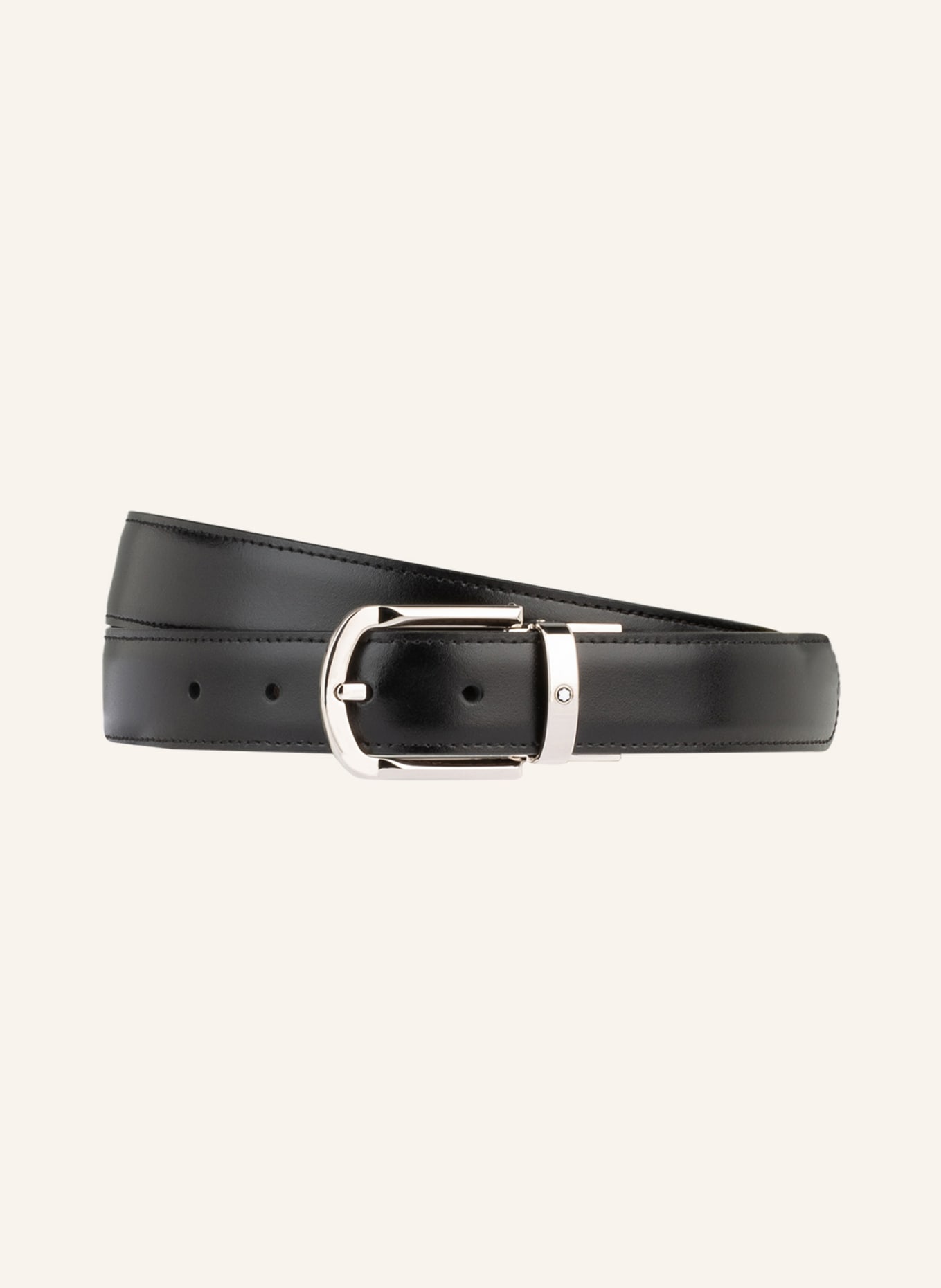 MONTBLANC Leather belt, Color: BLACK (Image 1)