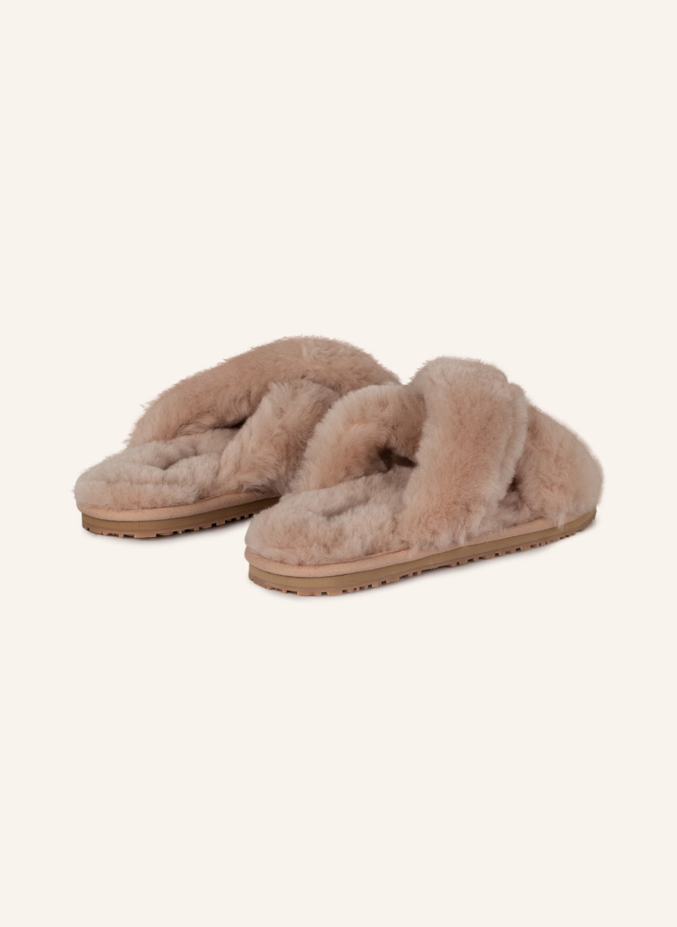 mou Slippers made of real fur, Color: ROSE (Image 2)