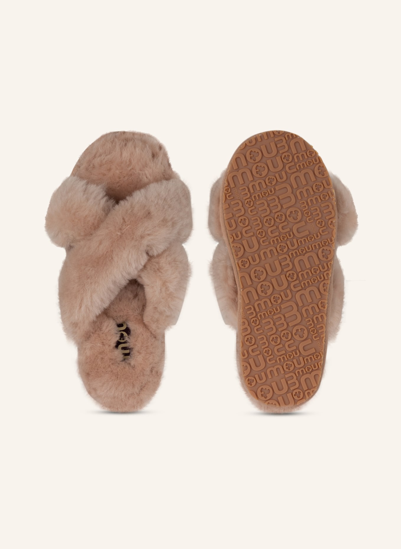 mou Slippers made of real fur, Color: ROSE (Image 5)