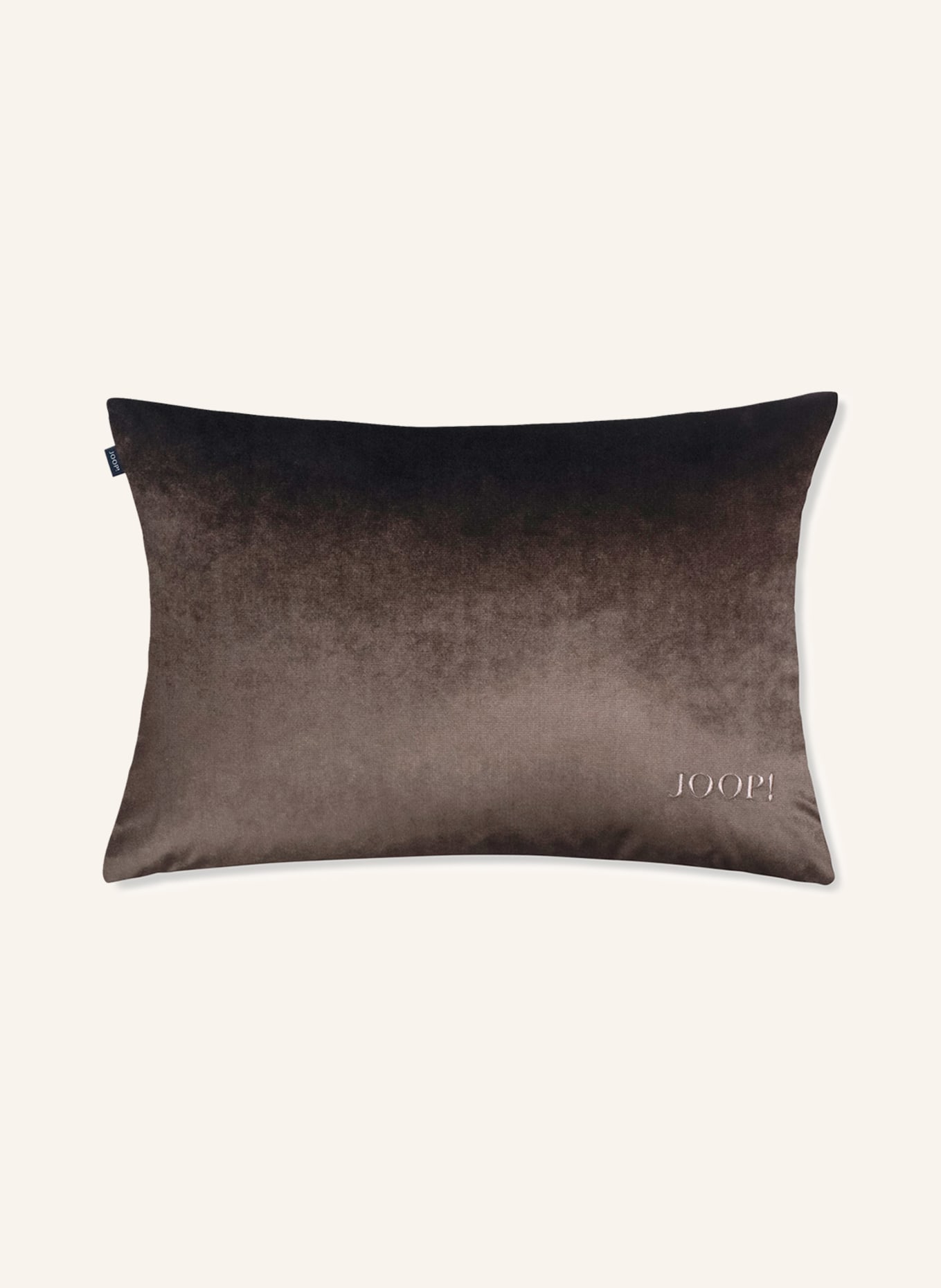 JOOP! Velvet decorative cushion cover CHECKS, Color: DARK BROWN (Image 2)
