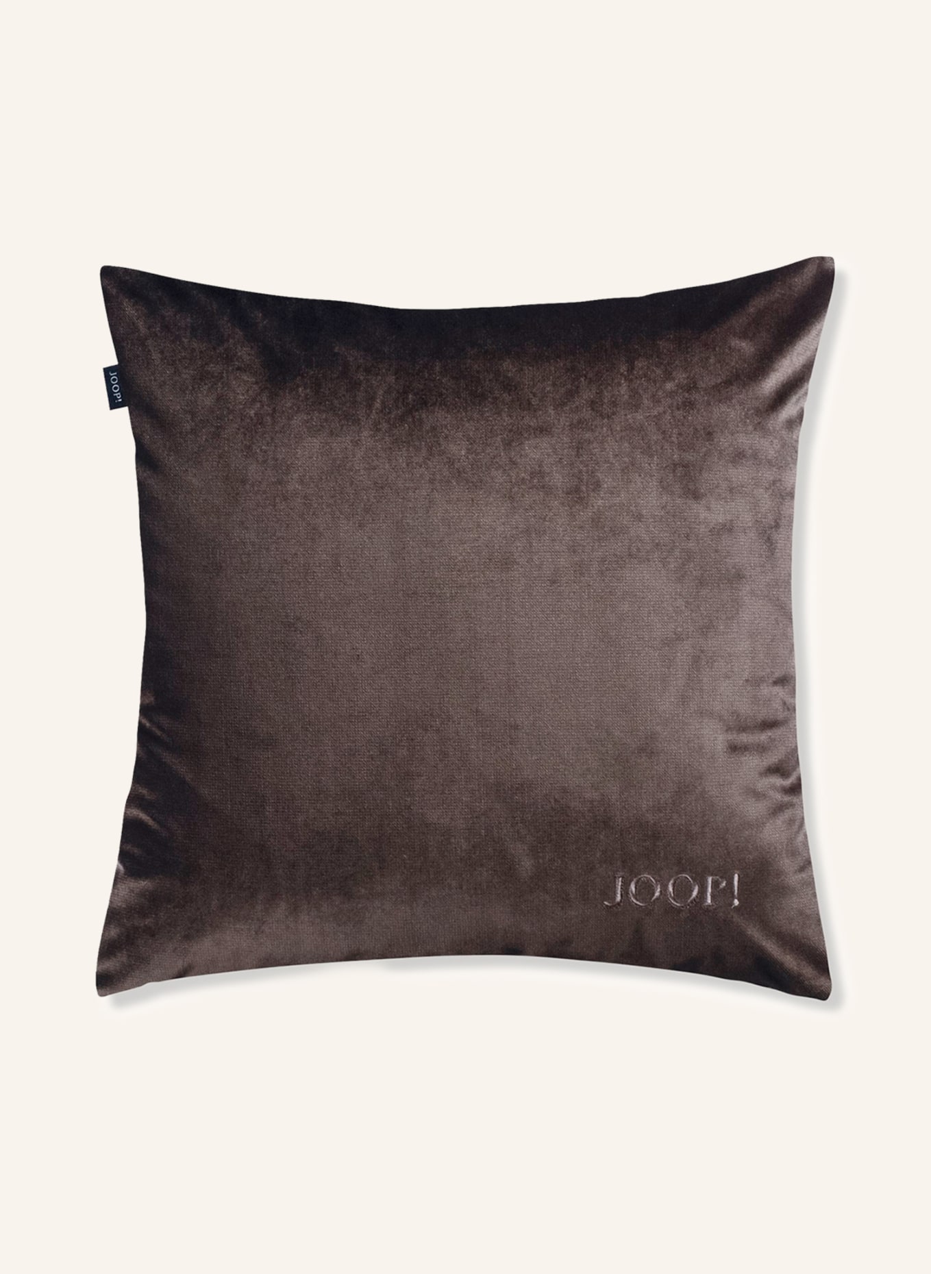 JOOP! Velvet decorative cushion cover CHECKS, Color: DARK BROWN (Image 2)