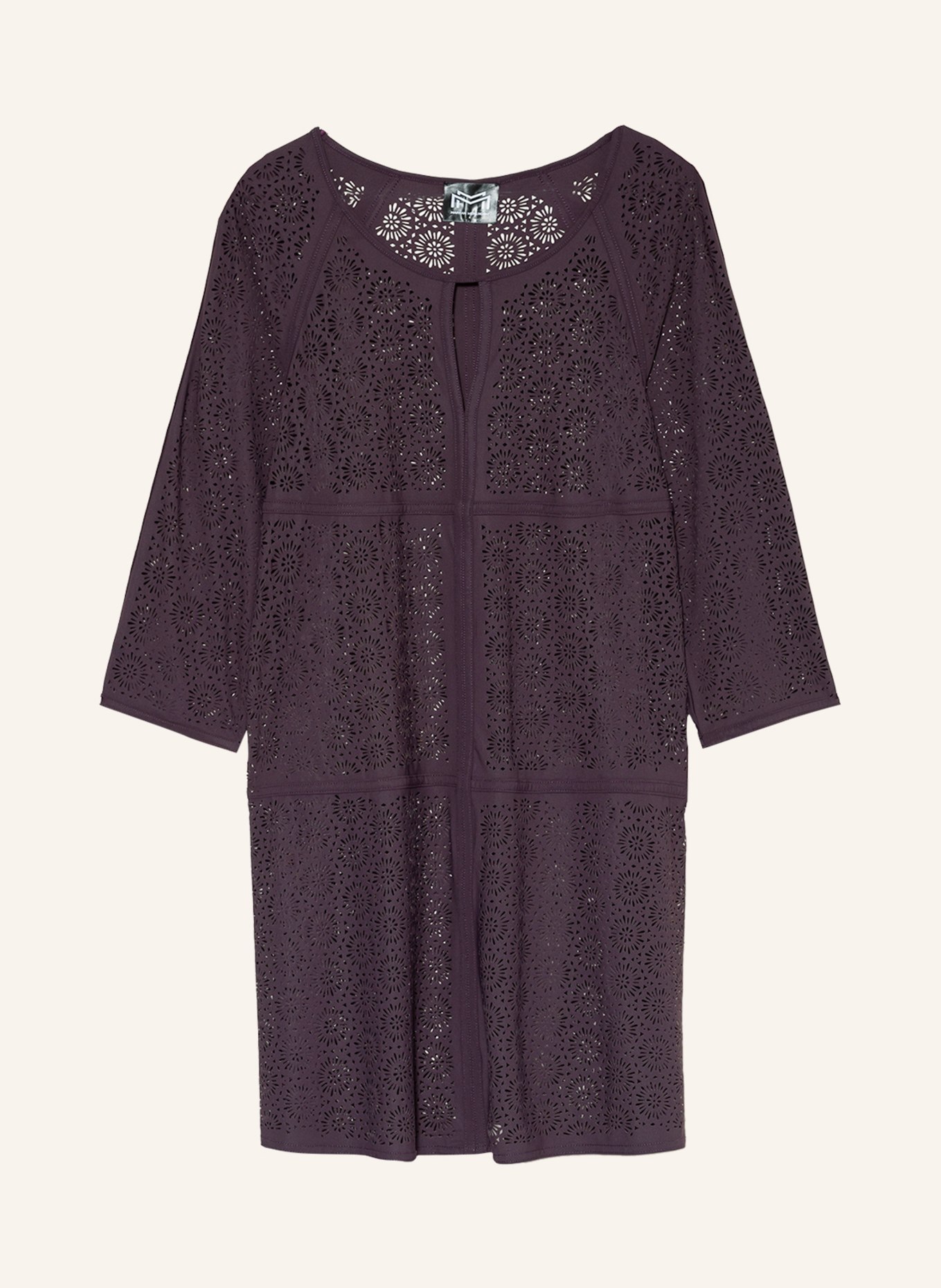 MARYAN MEHLHORN Tunic SOLIDS with 3/4 sleeves, Color: DARK PURPLE (Image 1)