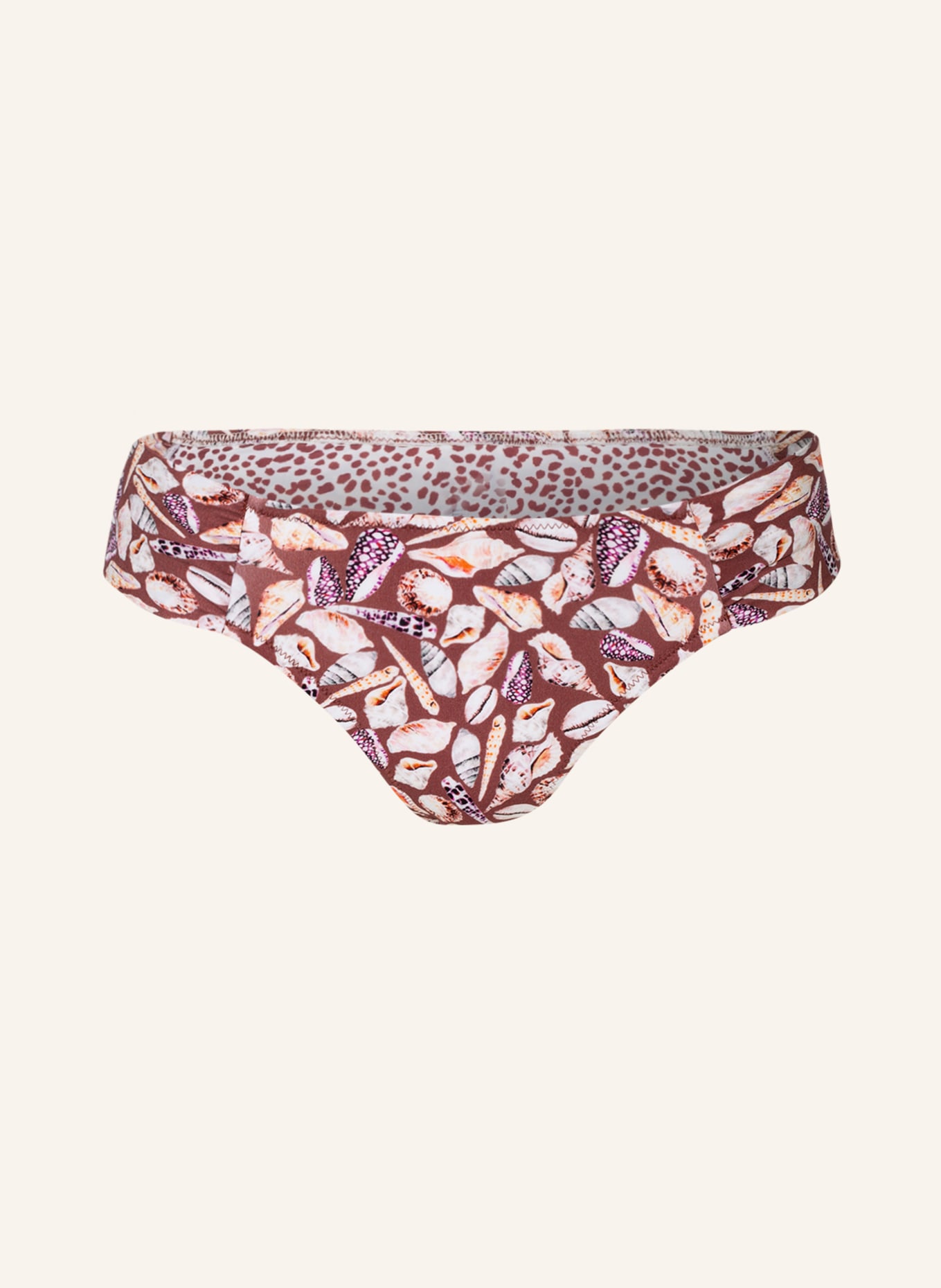 watercult Basic bikinové kalhotky SHORELINE CHARM: HNĚDÁ / BÉŽOVÁ