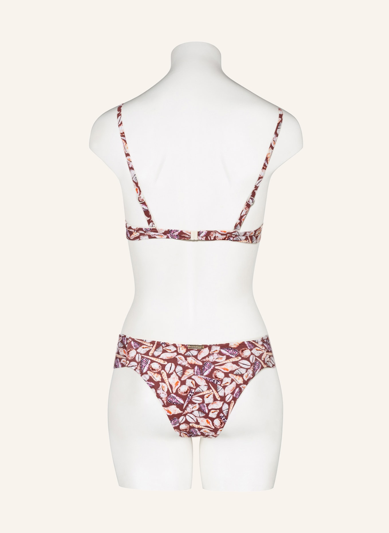 watercult Basic bikinové kalhotky SHORELINE CHARM: HNĚDÁ / BÉŽOVÁ