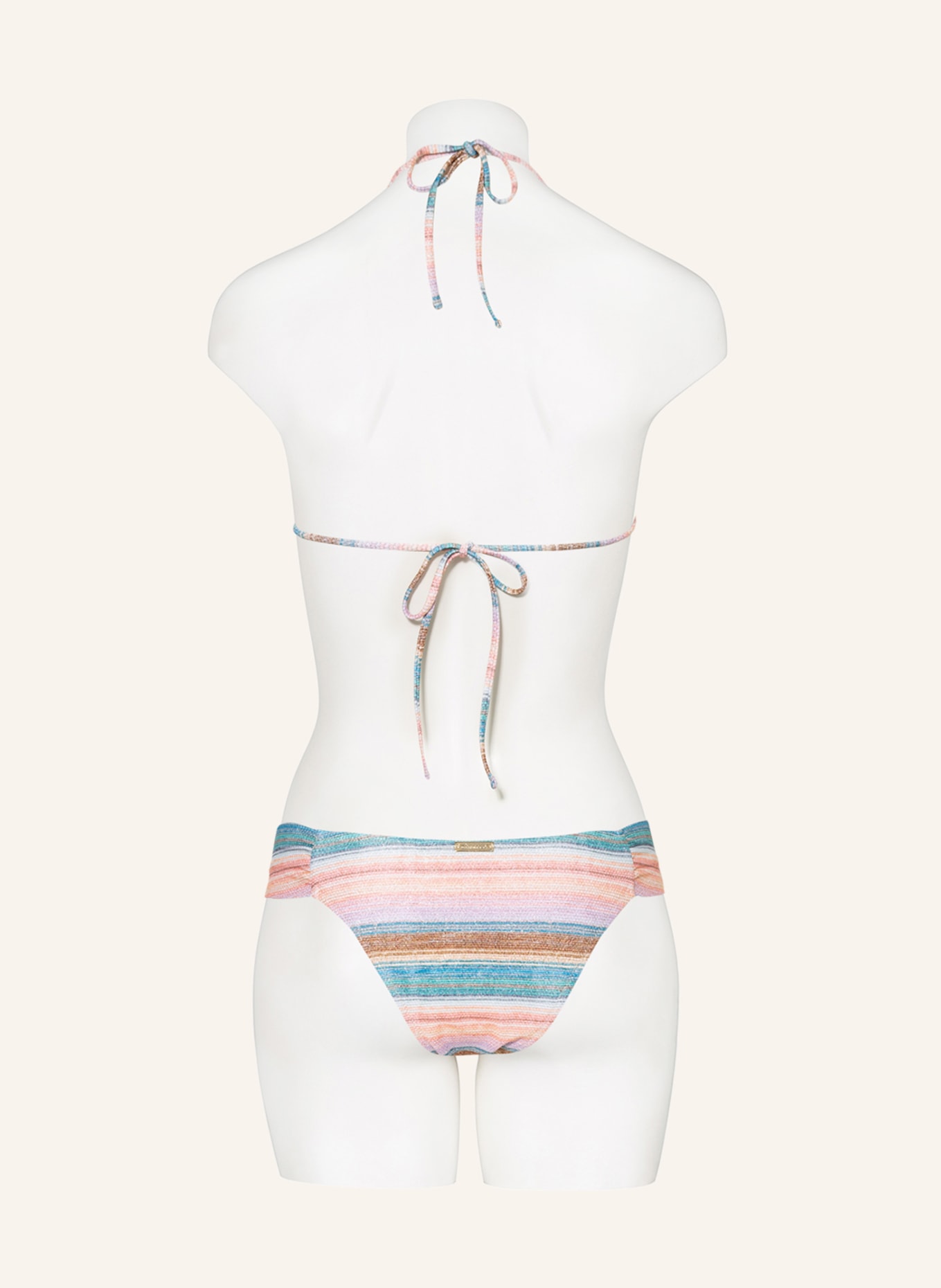 watercult Haut de bikini triangle PASTEL SUNSET avec fil pailleté: ORANGE CLAIR / BLEU / VERT