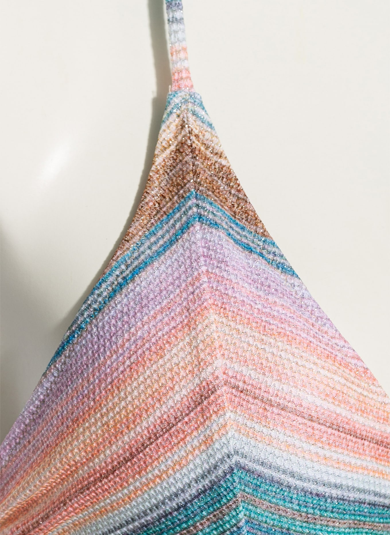 watercult Haut de bikini triangle PASTEL SUNSET avec fil pailleté: ORANGE CLAIR / BLEU / VERT