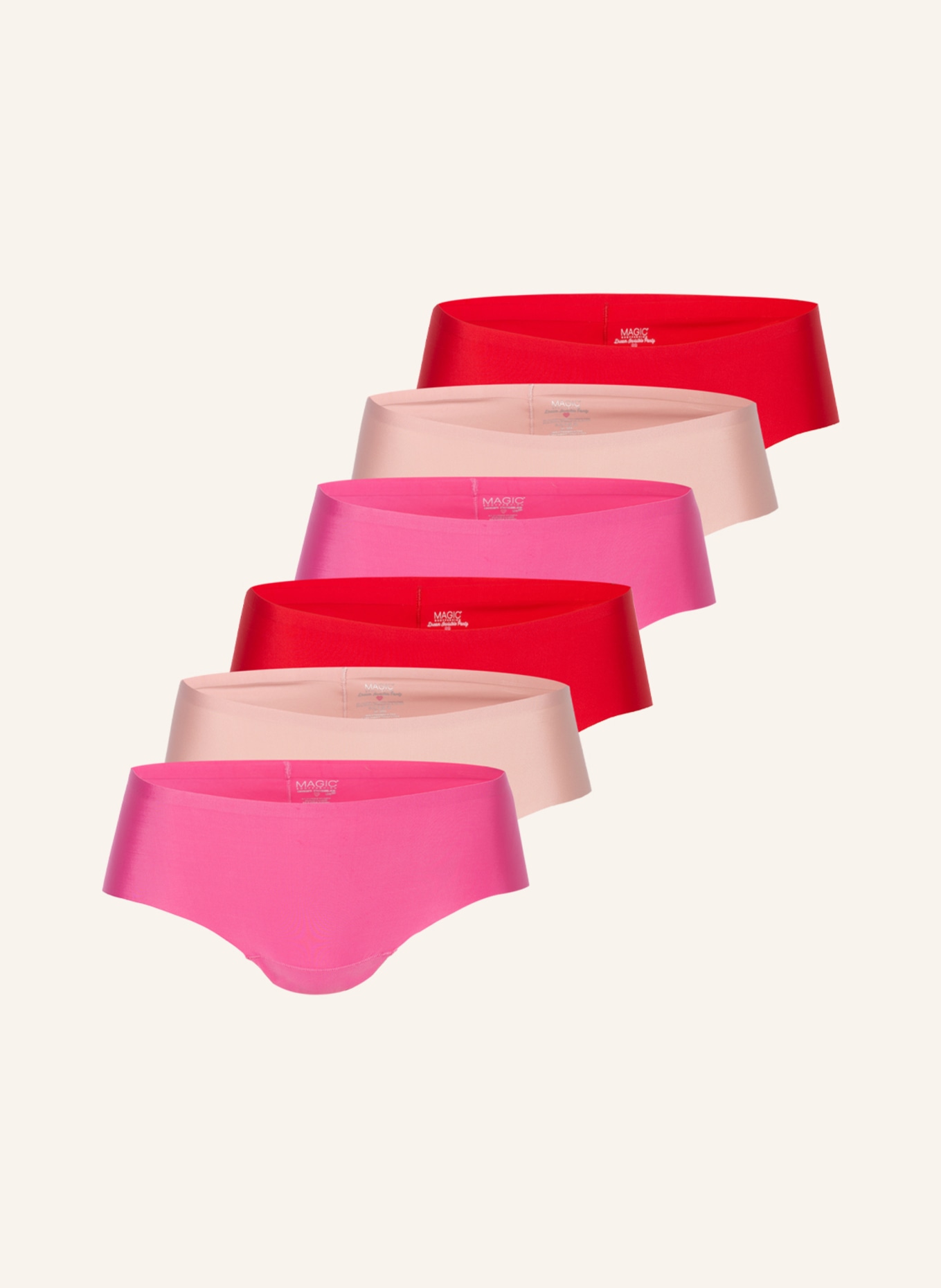 MAGIC Bodyfashion 6er-Pack Panties, Farbe: ROT/ PINK/ ROSÉ (Bild 1)