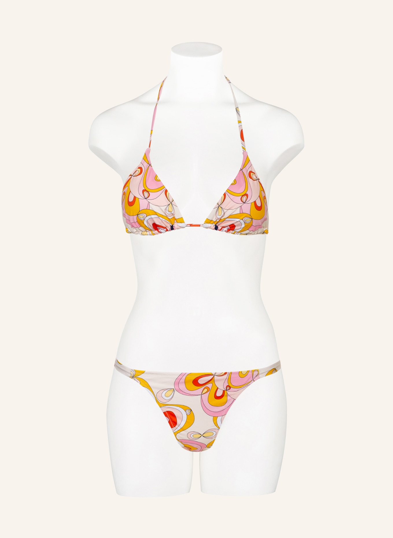 VILEBREQUIN Triangle bikini top KALEIDOSCOPE FLEUR, Color: ECRU/ PINK/ YELLOW (Image 2)