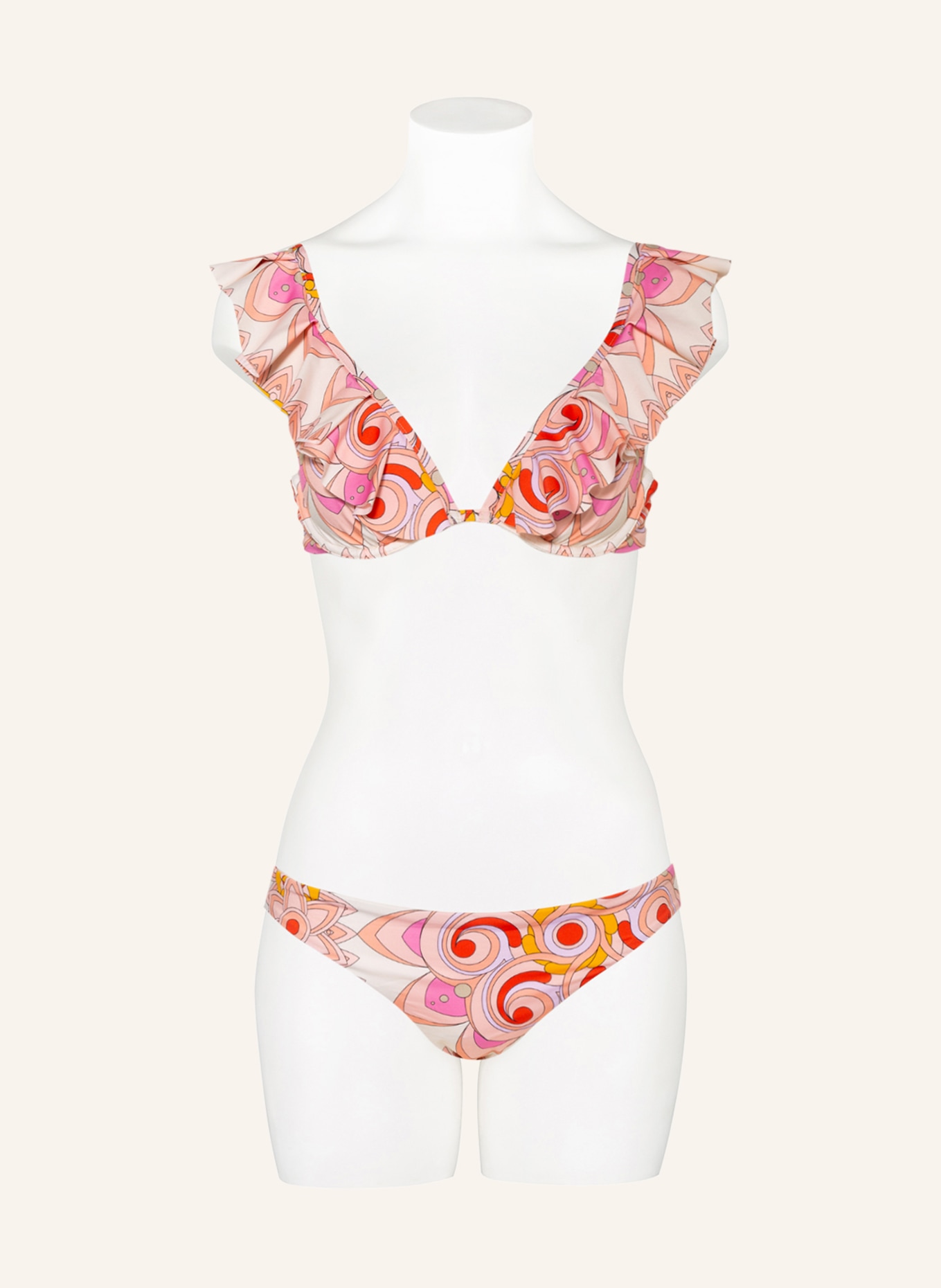 VILEBREQUIN Underwired bikini top MANDALA LIZZY, Color: ECRU/ PINK/ YELLOW (Image 2)