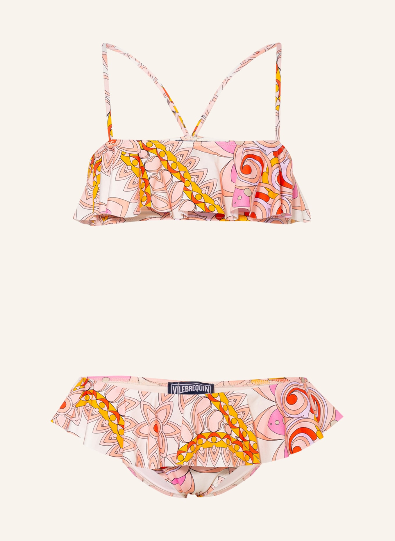 VILEBREQUIN Bralette bikini GINDLY, Color: PINK/ YELLOW/ RED (Image 1)
