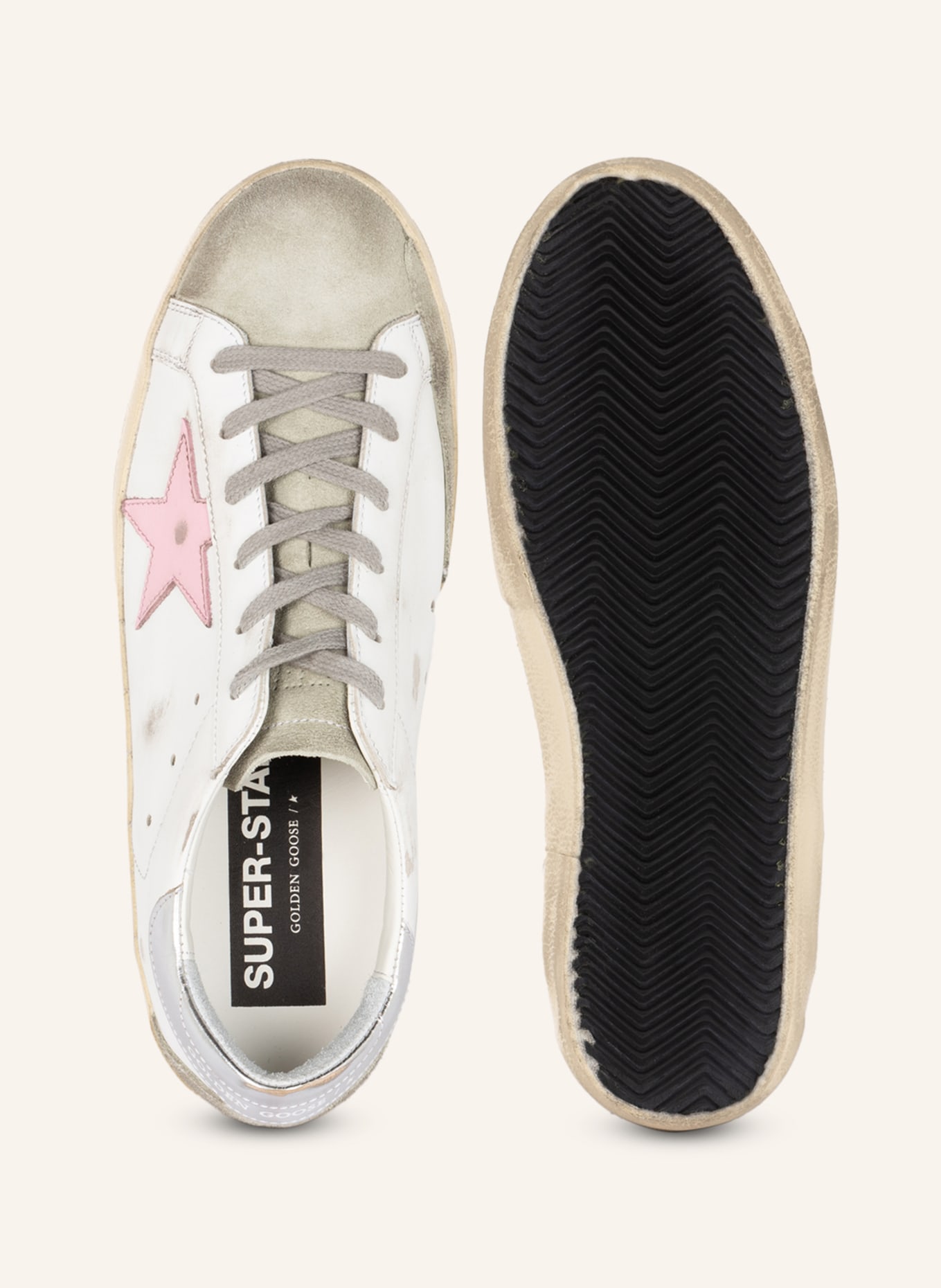 GOLDEN GOOSE Sneakers SUPER-STAR, Color: WHITE/ PINK/ SILVER (Image 5)