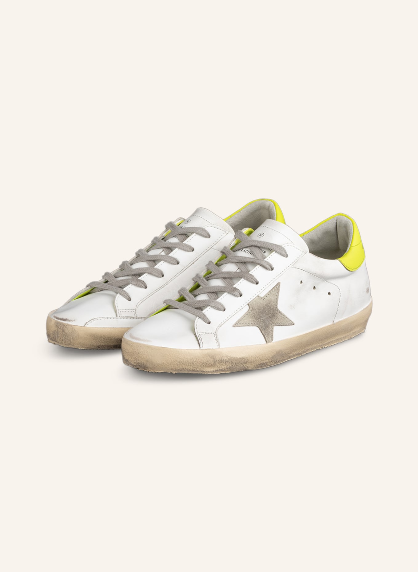 GOLDEN GOOSE Sneakers SUPER-STAR, Color: WHITE/ LIGHT GREEN (Image 1)