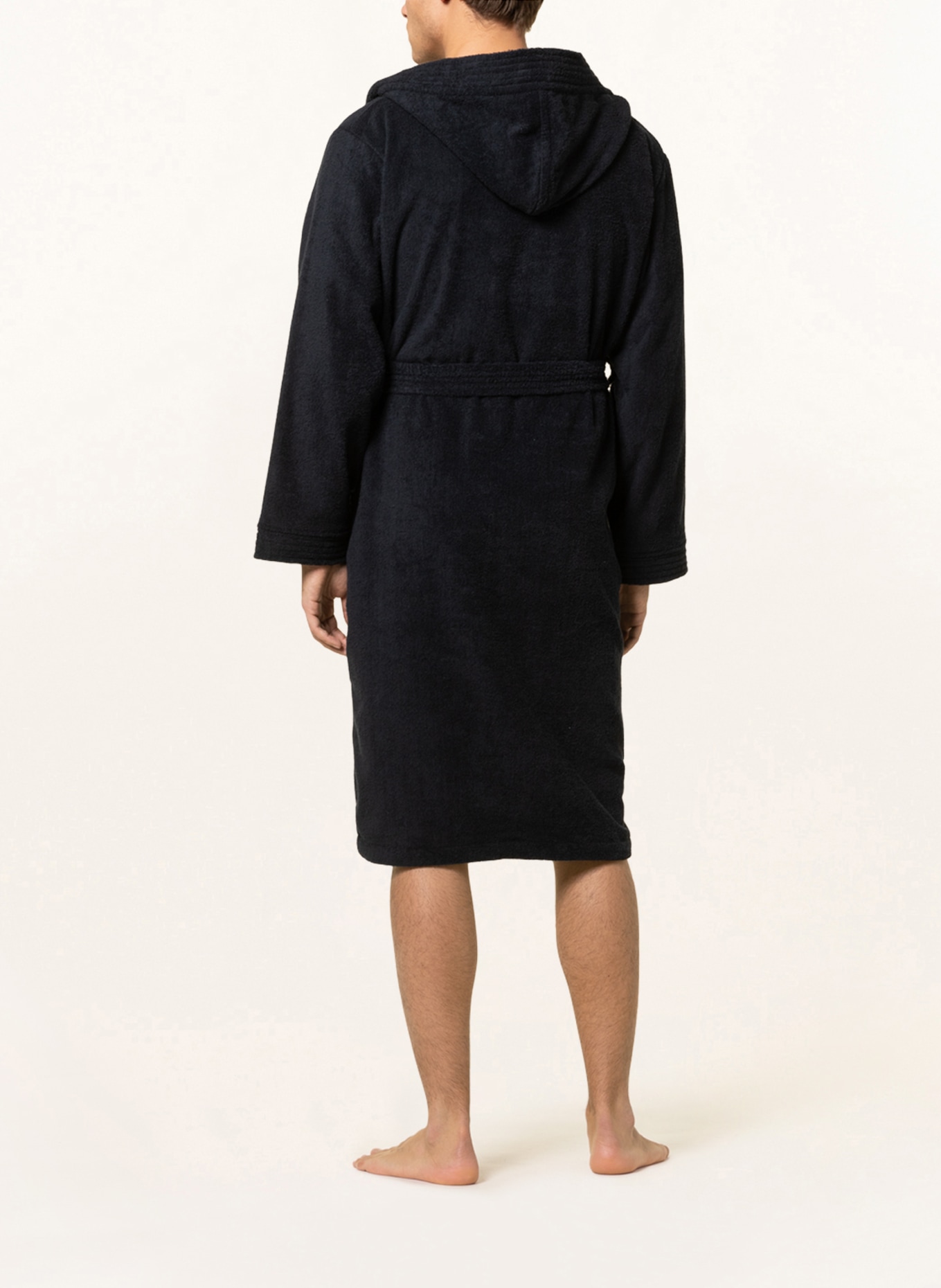 STROKESMAN'S Men’s bathrobe with hood, Color: DARK BLUE (Image 3)