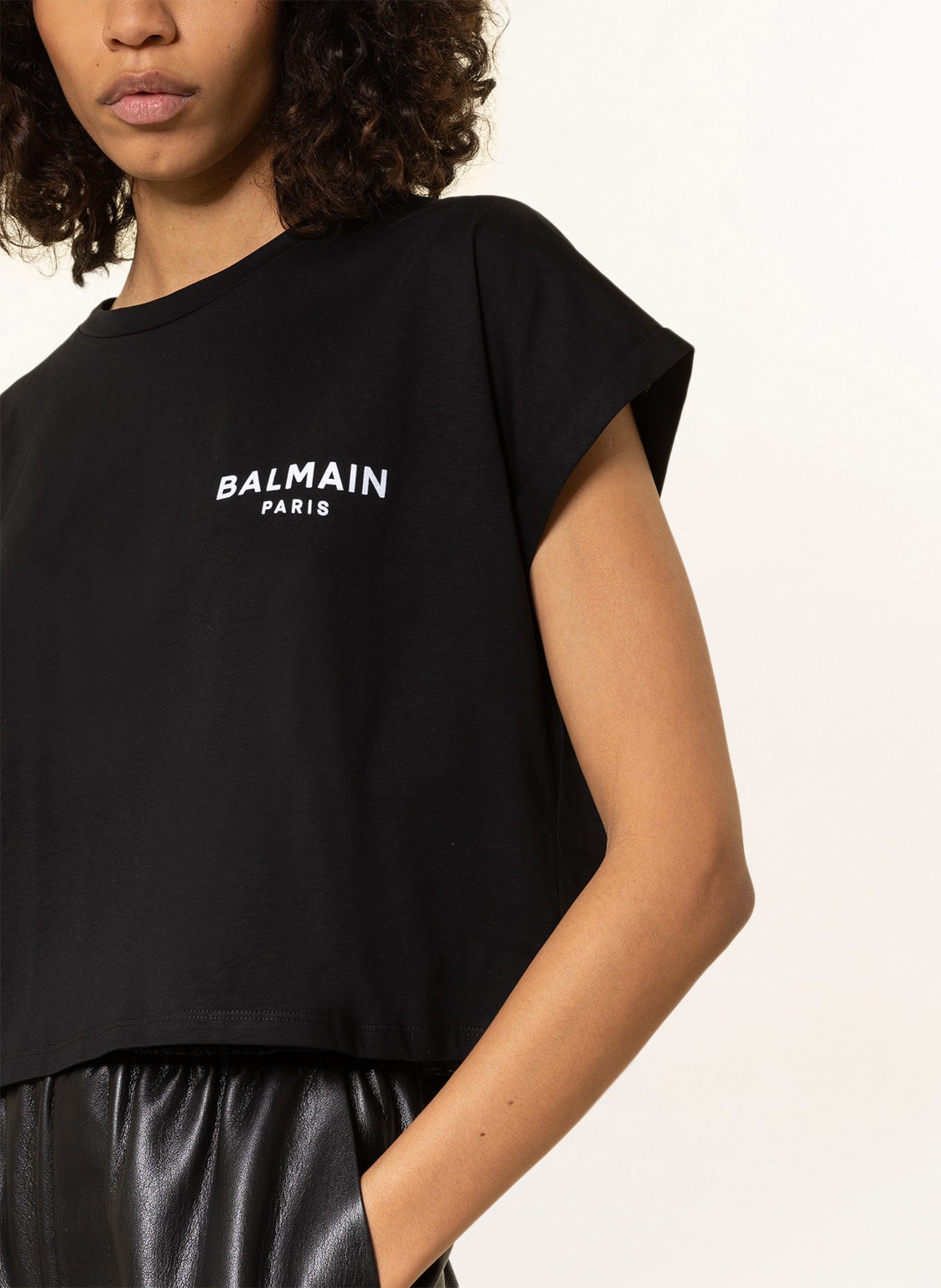 BALMAIN Cropped shirt, Color: BLACK (Image 4)
