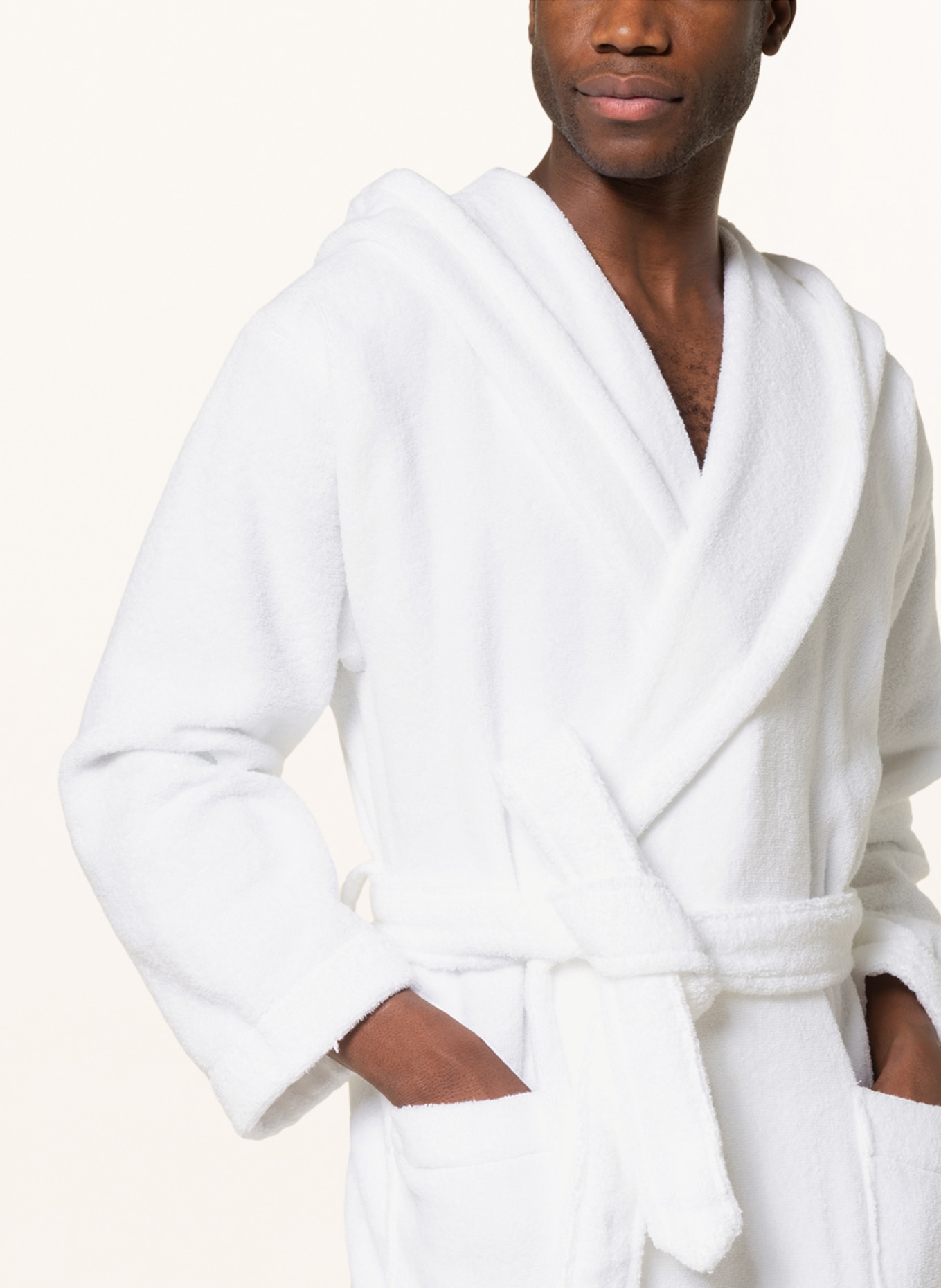 en VOGUE Unisex bathrobe with hood, Color: WHITE (Image 4)