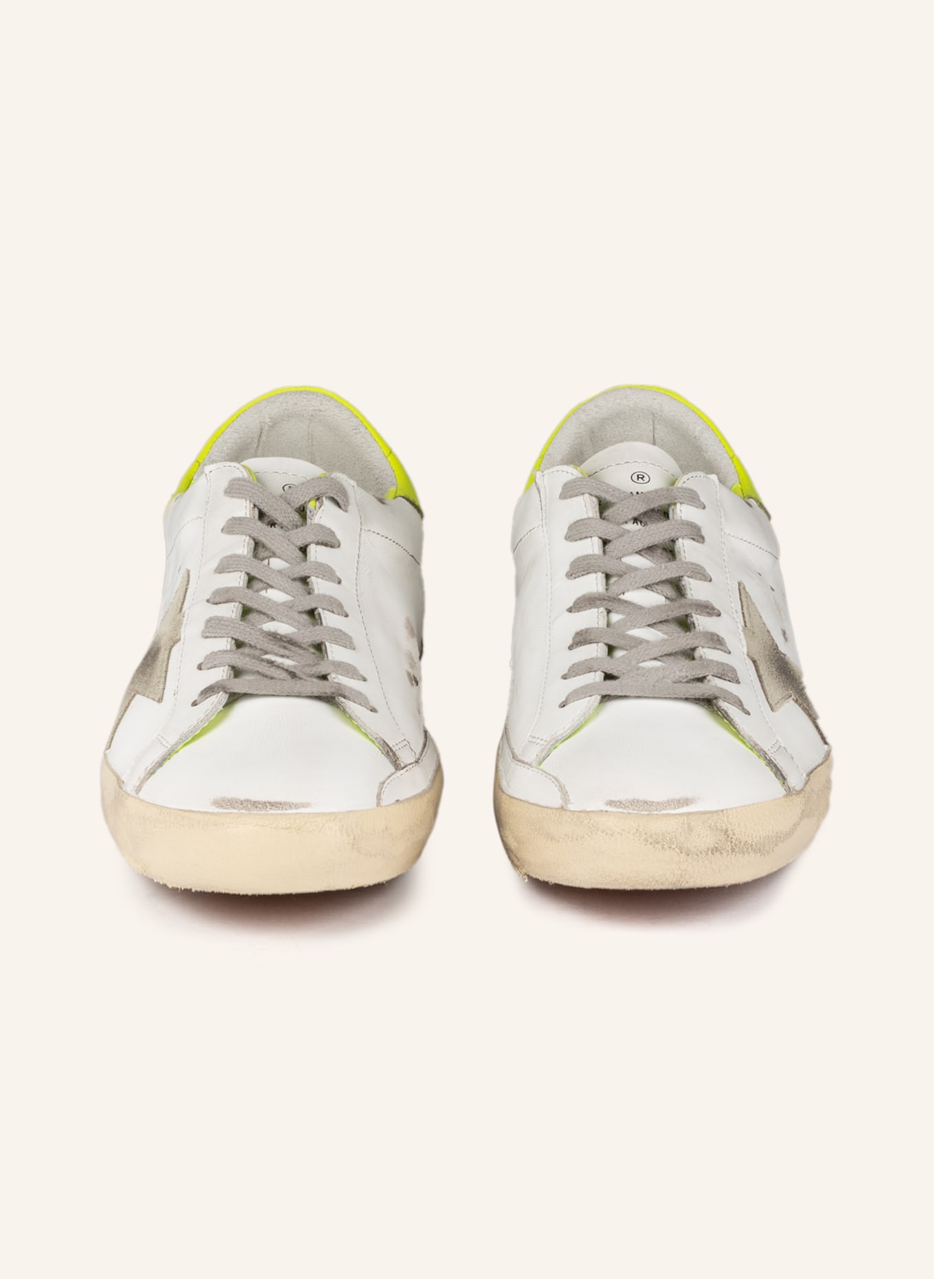GOLDEN GOOSE Sneakers SUPER-STAR, Color: WHITE/ LIGHT GREEN (Image 3)