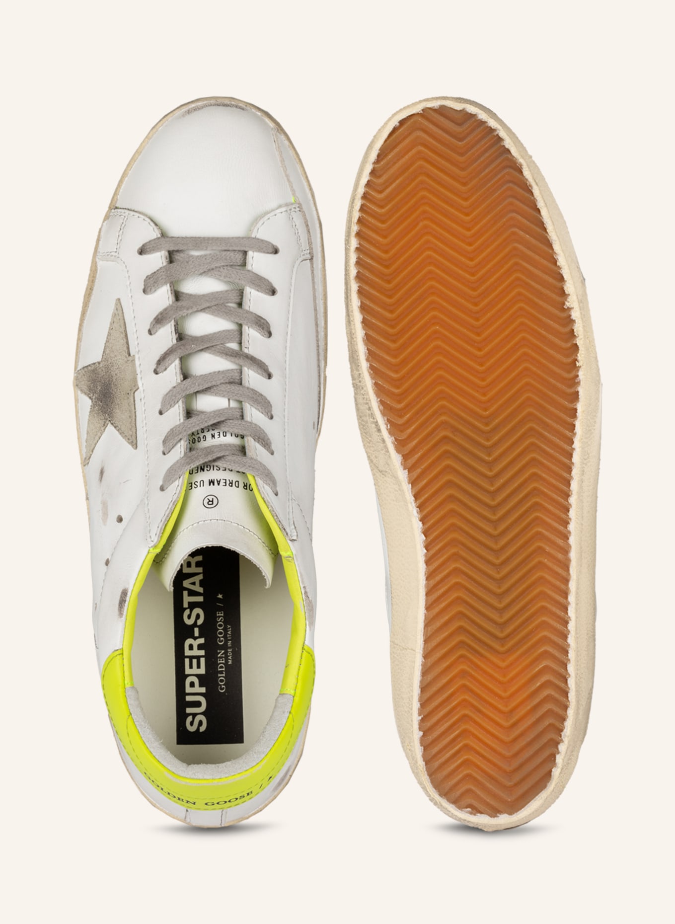 GOLDEN GOOSE Sneakers SUPER-STAR, Color: WHITE/ LIGHT GREEN (Image 5)