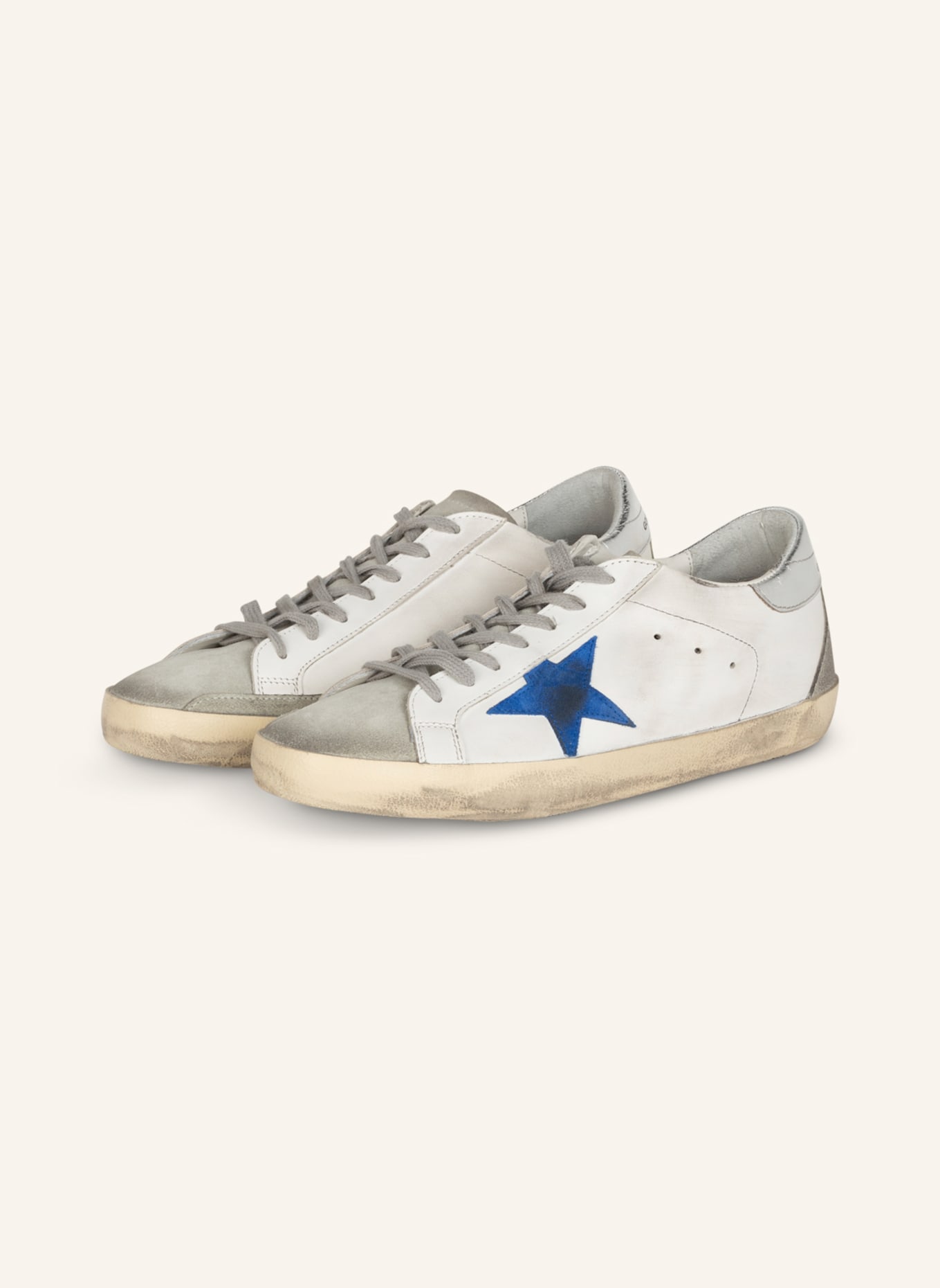 GOLDEN GOOSE Sneakers SUPER-STAR in white/ gray/ blue