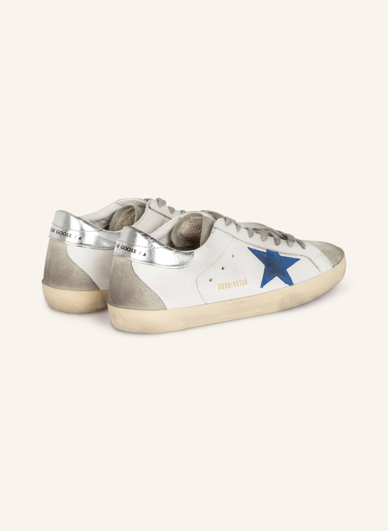 GOLDEN GOOSE Sneakers SUPER-STAR, Color: WHITE/ GRAY/ BLUE (Image 2)
