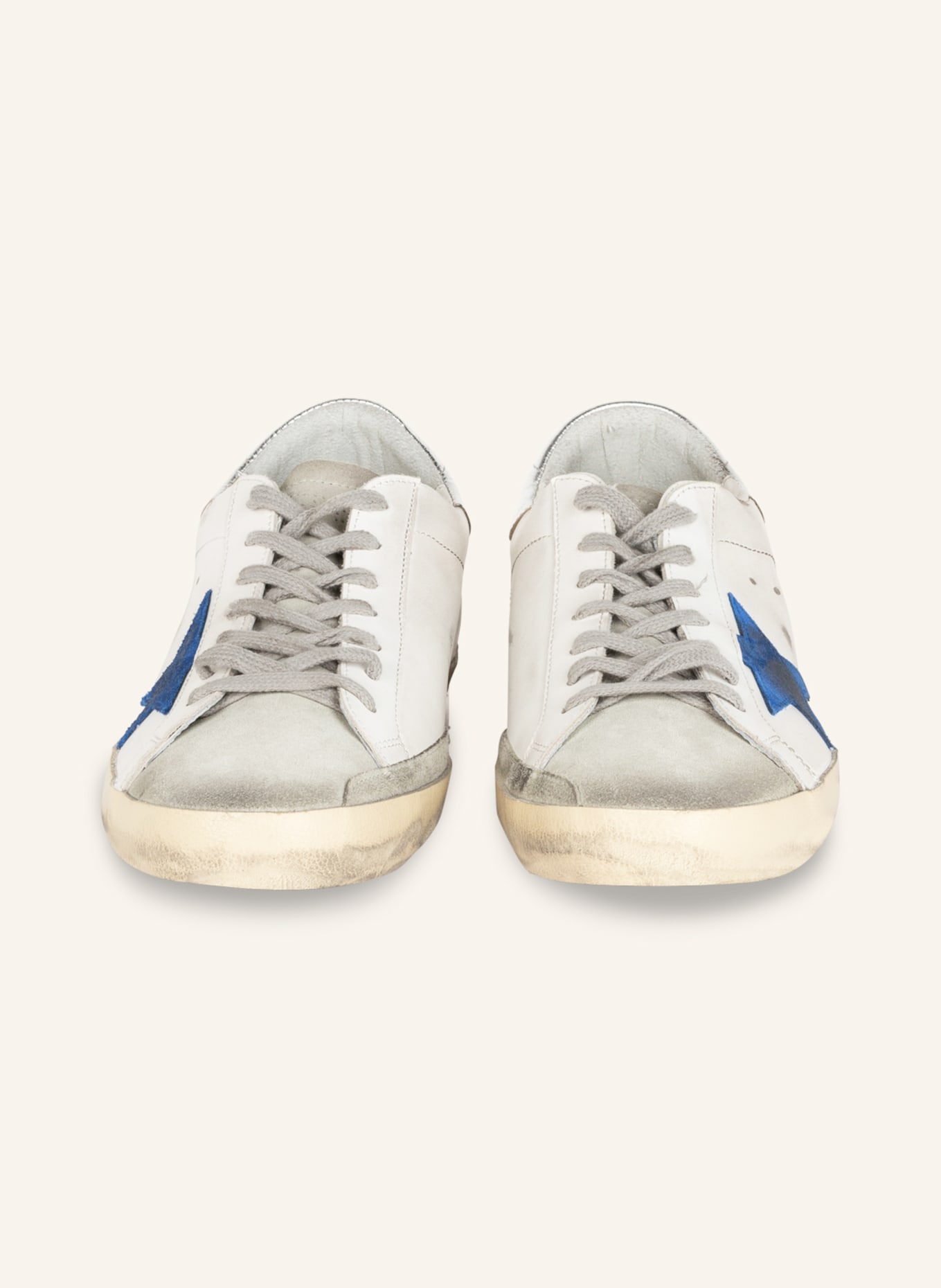 GOLDEN GOOSE Sneakers SUPER-STAR, Color: WHITE/ GRAY/ BLUE (Image 3)