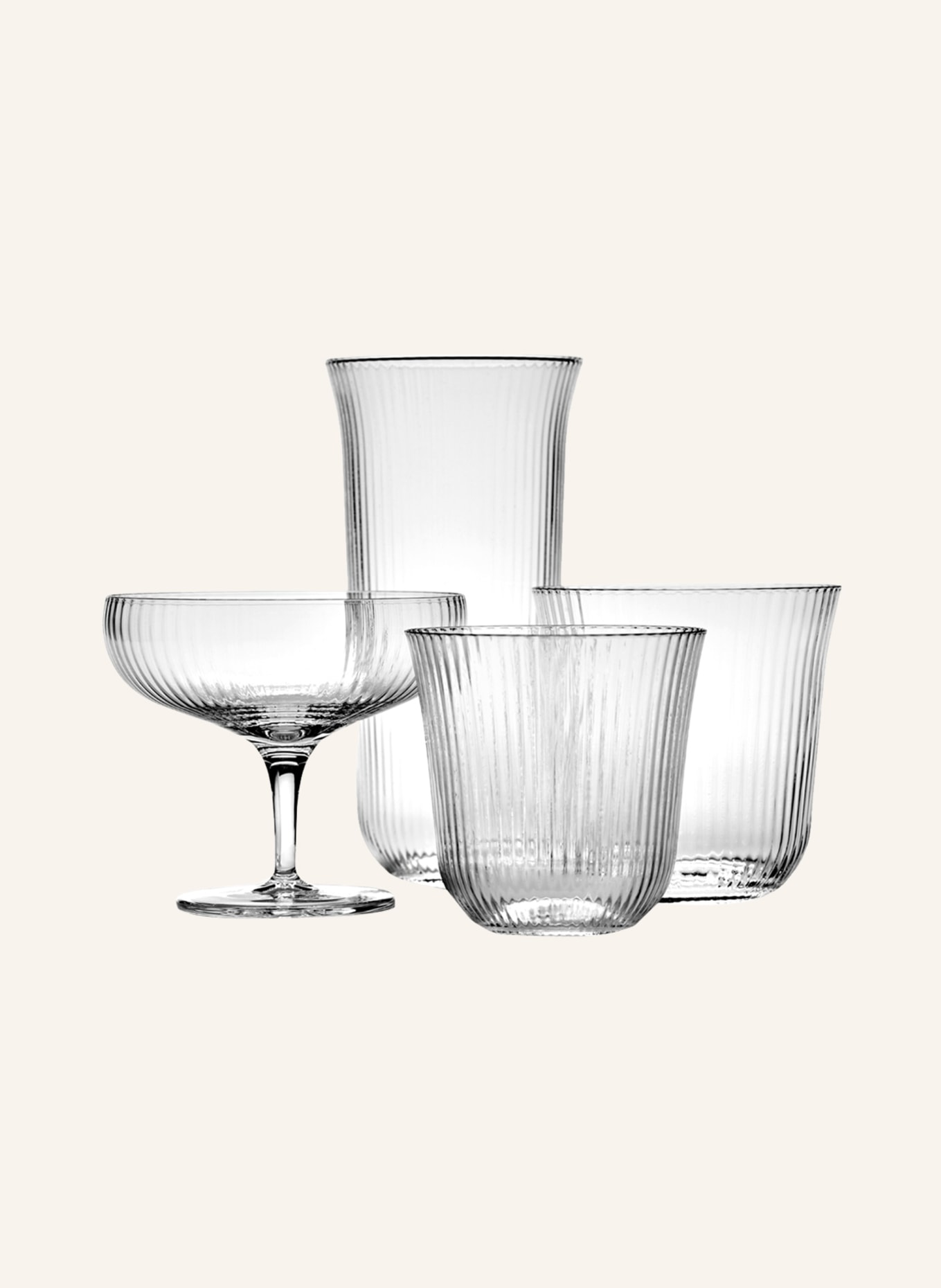 SERAX Set of 4 drinking glasses INKU, Color: WHITE (Image 2)