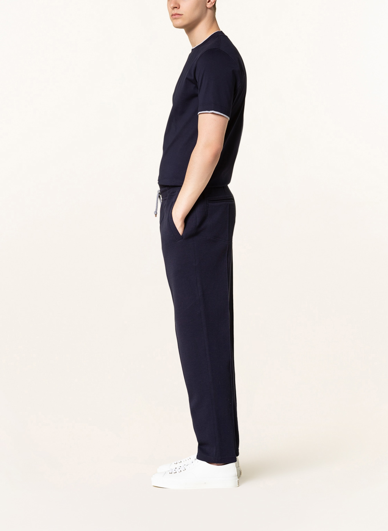 BRUNELLO CUCINELLI Kalhoty v joggingovém stylu Extra Slim Fit , Barva: TMAVĚ MODRÁ (Obrázek 4)